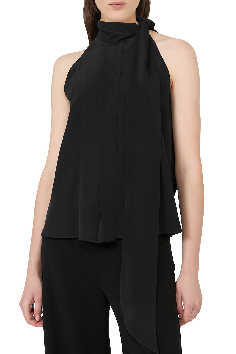 MAX MARA Top smanicato in crêpe de Chine "MXMFUNE"