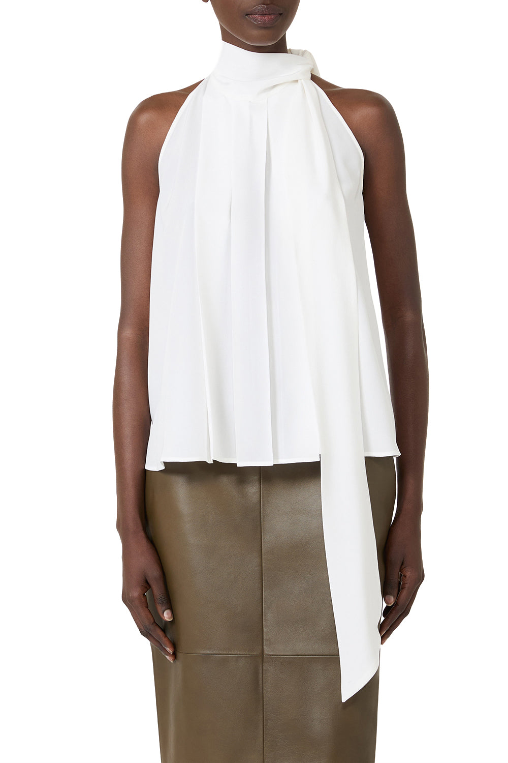 MAX MARA Top smanicato in crêpe de Chine "MXMFUNE"