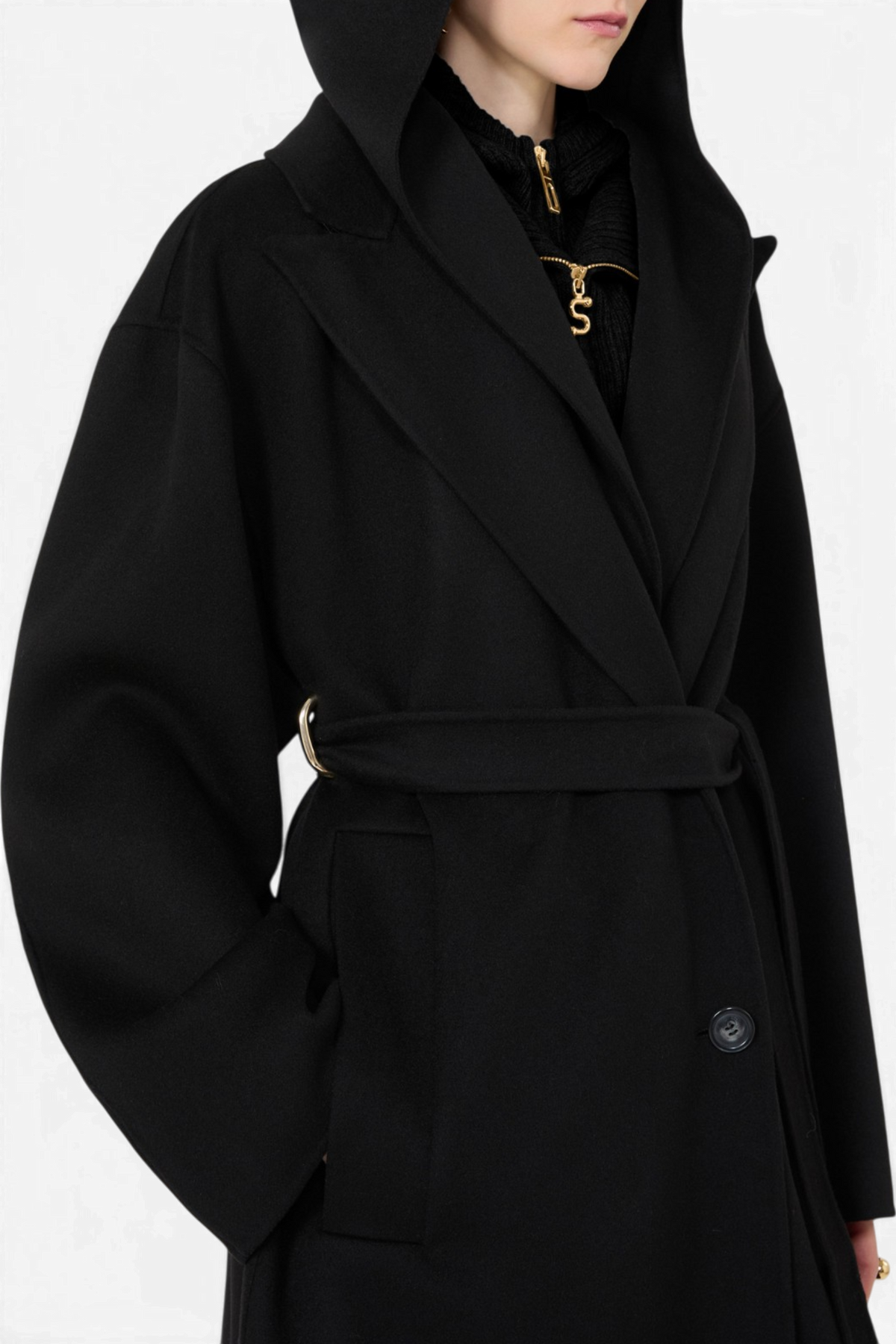 SPORTMAX Cappotto over in pura lana "SPXOLMO" – Nero