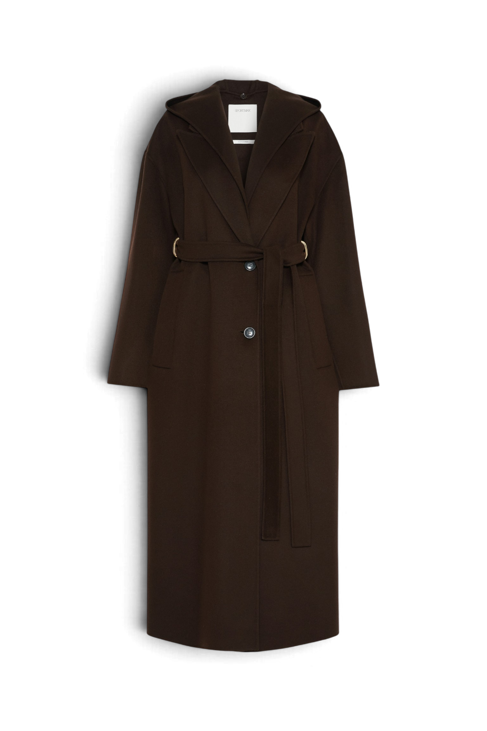 SPORTMAX Cappotto in lana con pettorina interna rimovibile e cintura.