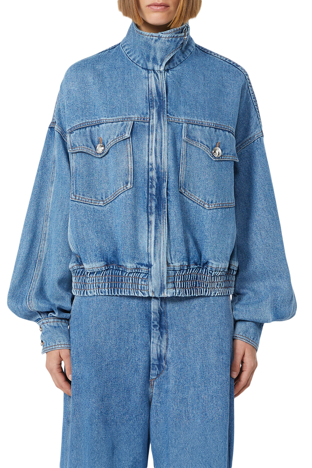 SPORTMAX Bomber over in denim indaco "SPDBUSSOLA"