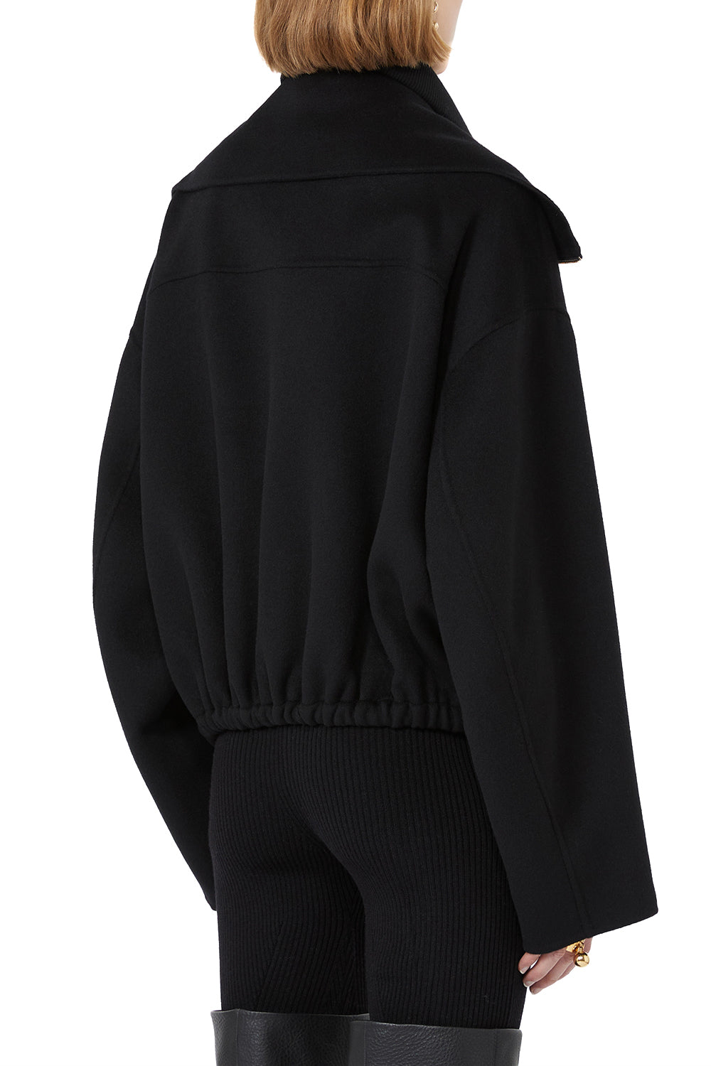 SPORTMAX Bomber in pura lana con davantino rimovibile "SPXEMIRO"