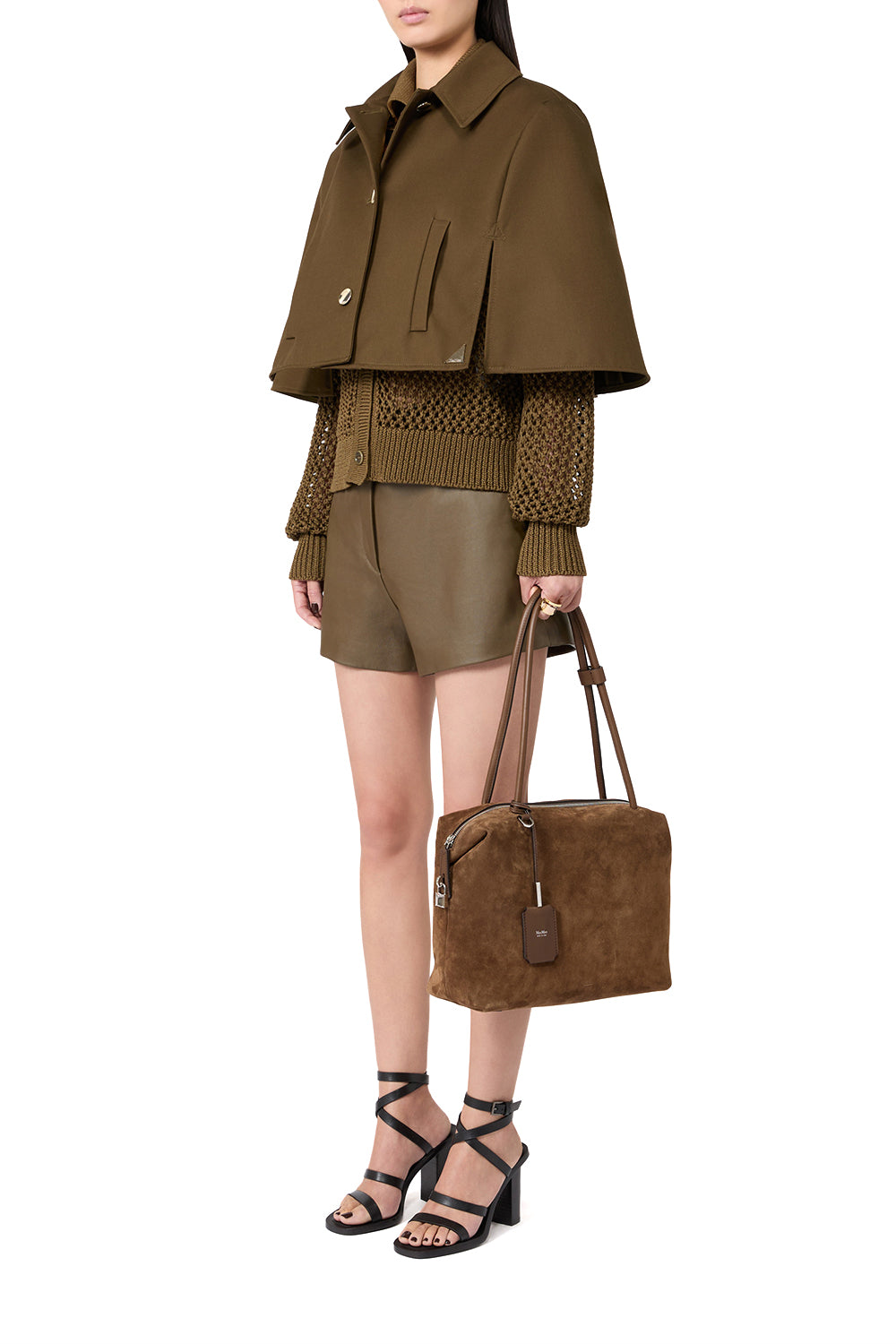 MAX MARA Bauletto squadrato in crosta e pelle "MXAHOLDALLGLIDE"