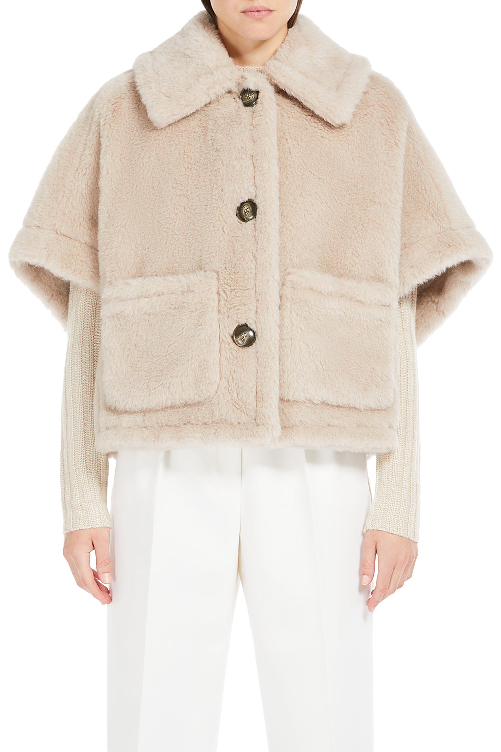 MAX MARA Cappa boxy in Teddy di alpaca e lana "NEWTERZO1"