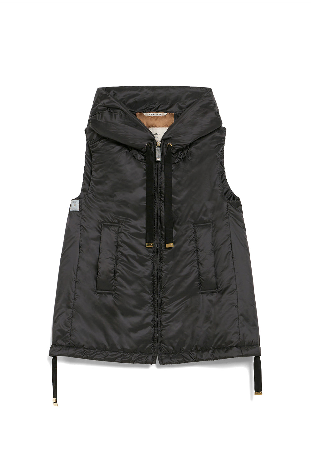 MAX MARA Gilet imbottito con cappuccio in tela antigoccia "GREENGO"