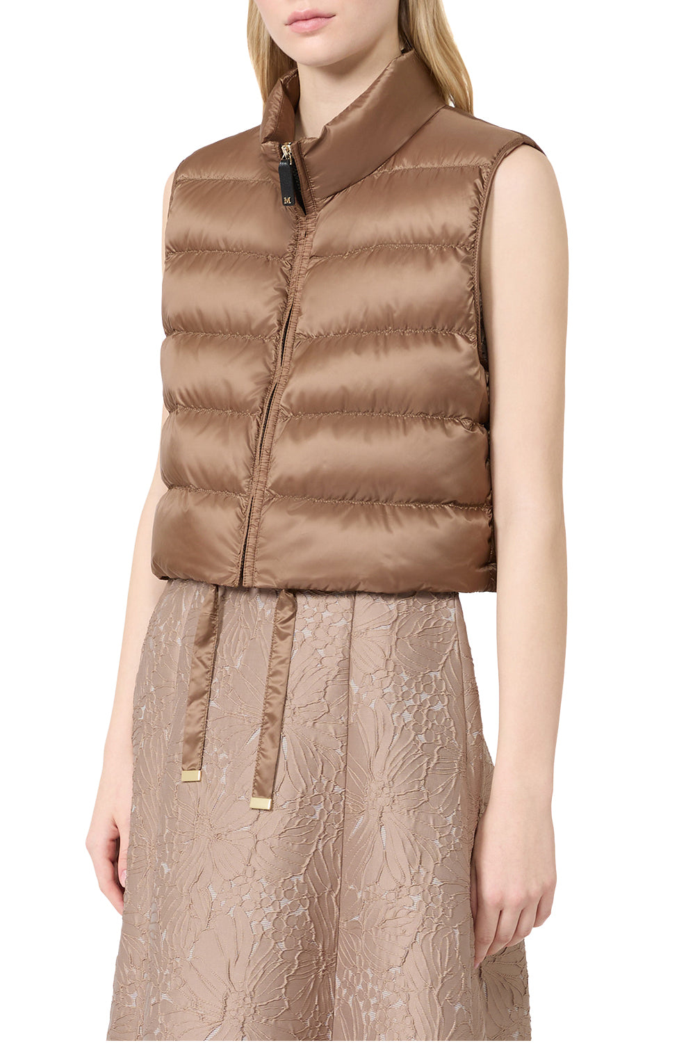 MAX MARA Gilet imbottito crop in tela antigoccia "MTCFAVILLA"