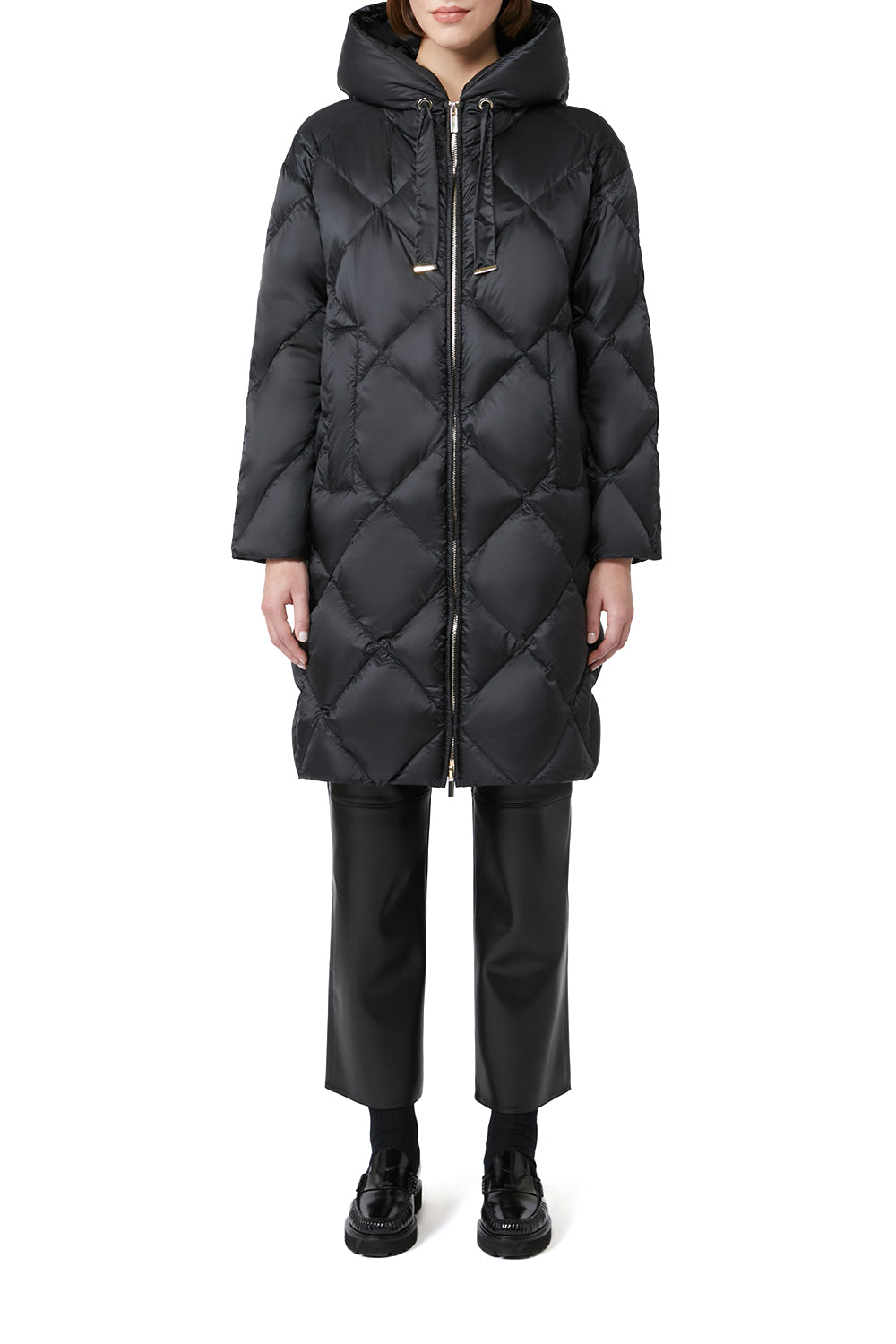 MAX MARA Imbottito midi con cappuccio in tela antigoccia "MTCTREFE"