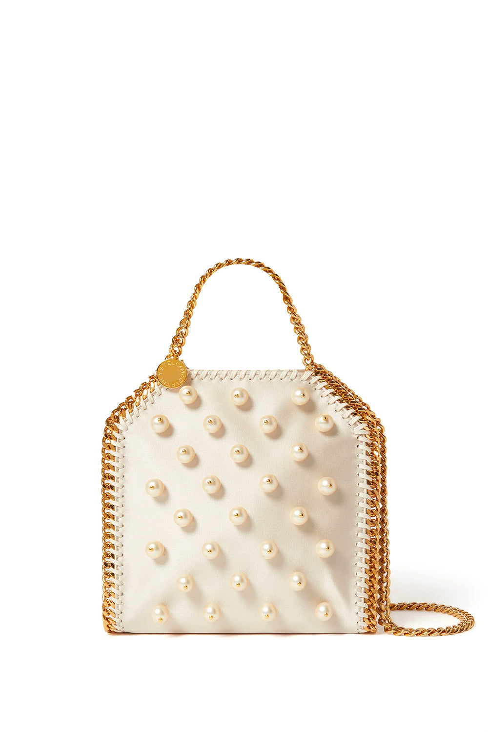 STELLA MCCARTNEY Tote Micro Vegana con Finitura Perlescente Falabella