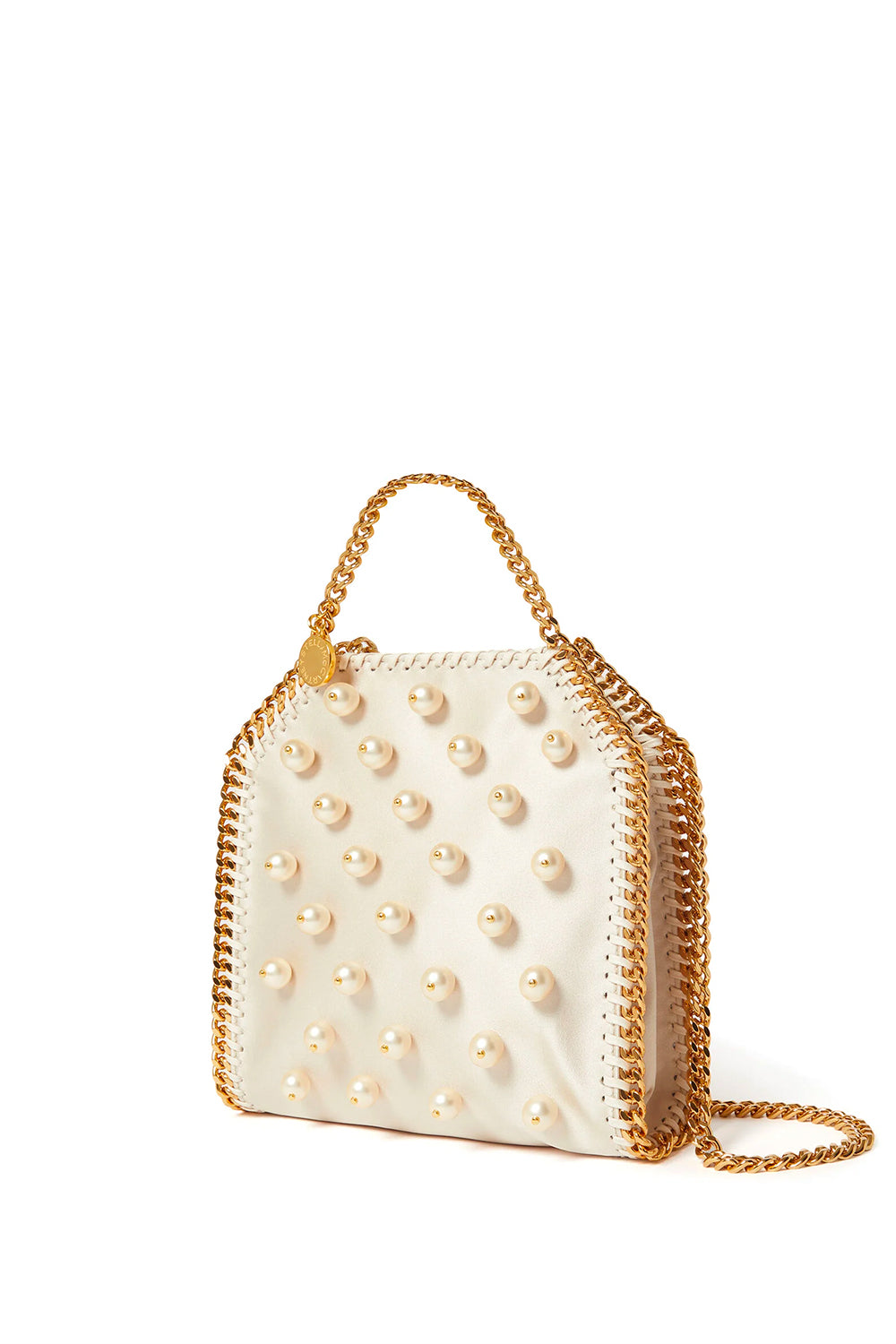STELLA MCCARTNEY Tote Micro Vegana con Finitura Perlescente Falabella