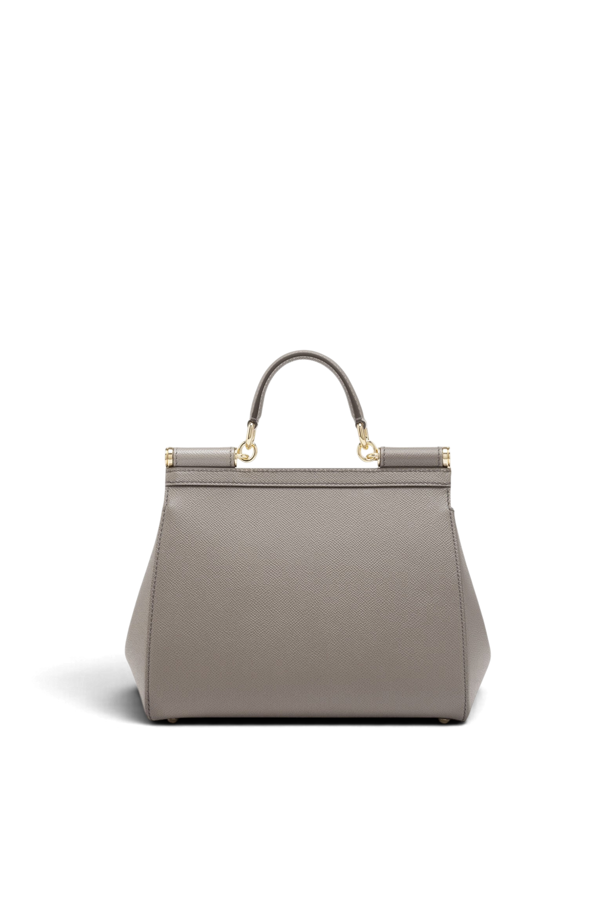 DOLCE & GABBANA Borsa a mano Sicily grande in pelle di vitello dauphine – Fango chiaro