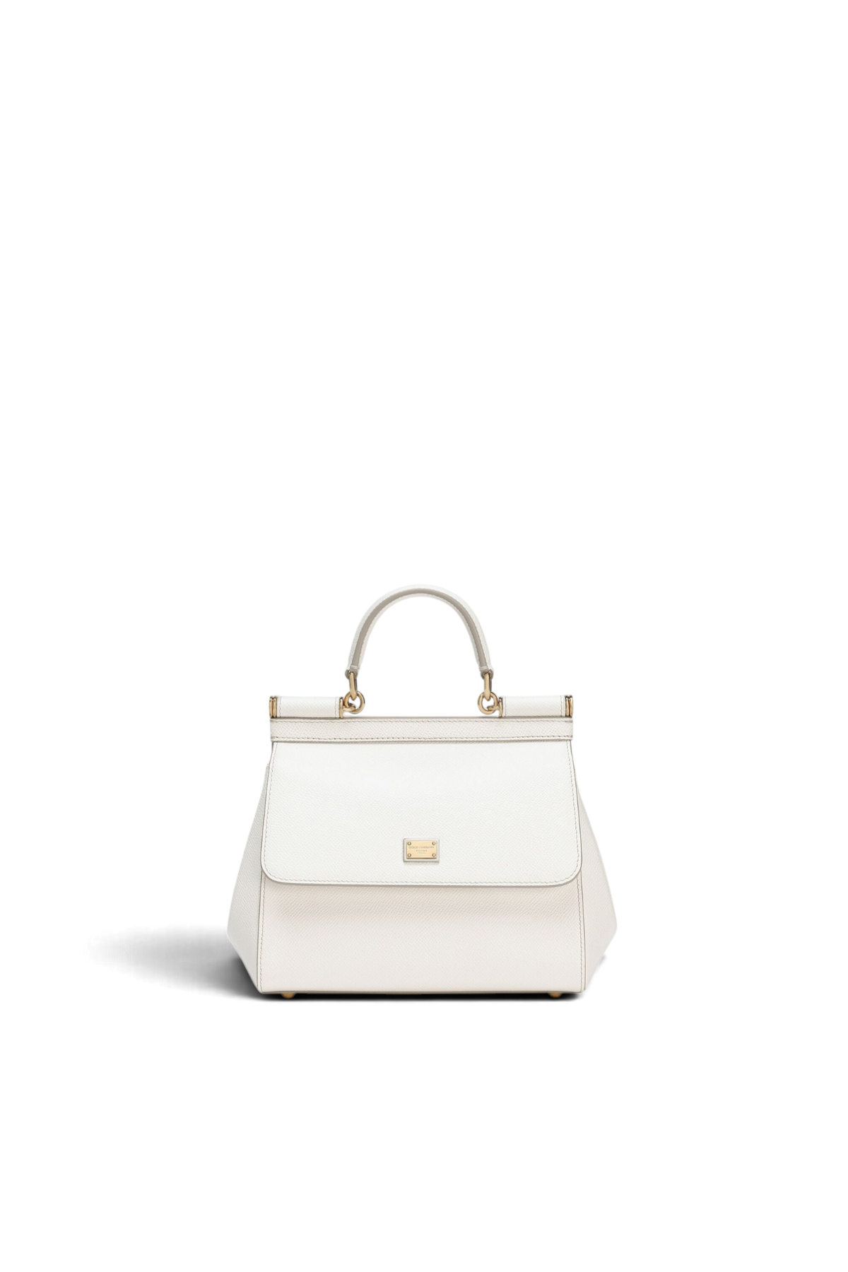 DOLCE & GABBANA Borsa a mano Sicily piccola in pelle di vitello dauphine – Bianco