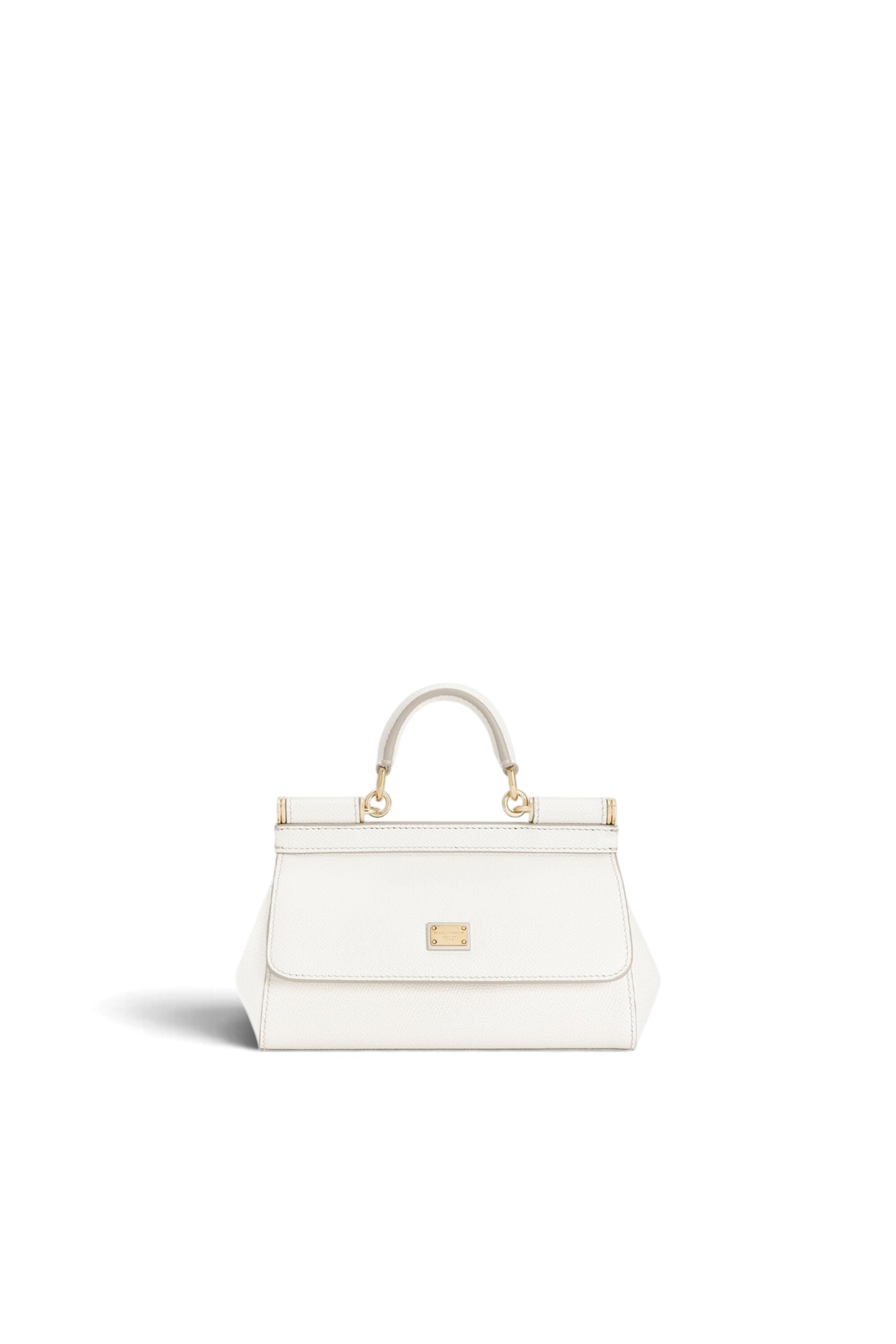 DOLCE & GABBANA Borsa a mano Sicily mini in pelle di vitello – Bianco