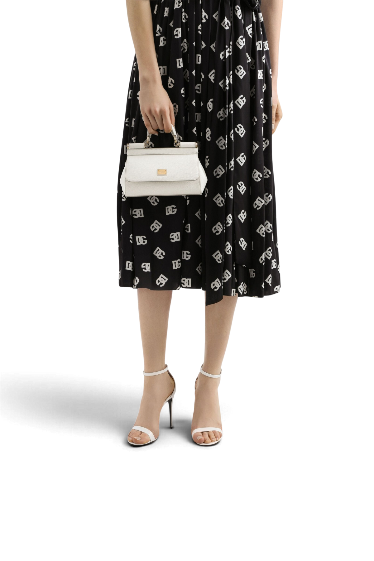 DOLCE & GABBANA Borsa a mano Sicily mini in pelle di vitello – Bianco #Colore_BB7116B100180001