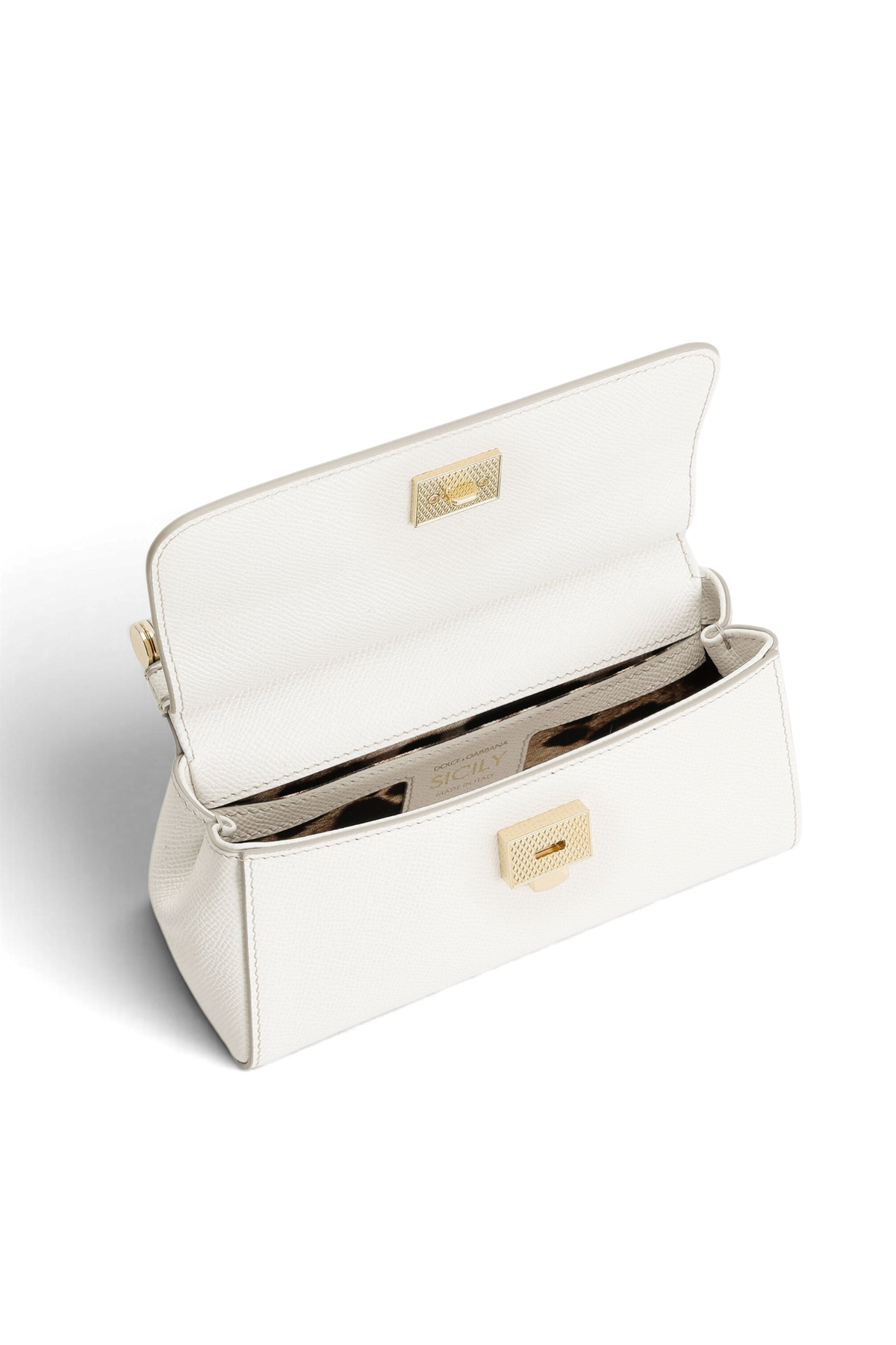 DOLCE & GABBANA Borsa a mano Sicily mini in pelle di vitello – Bianco
