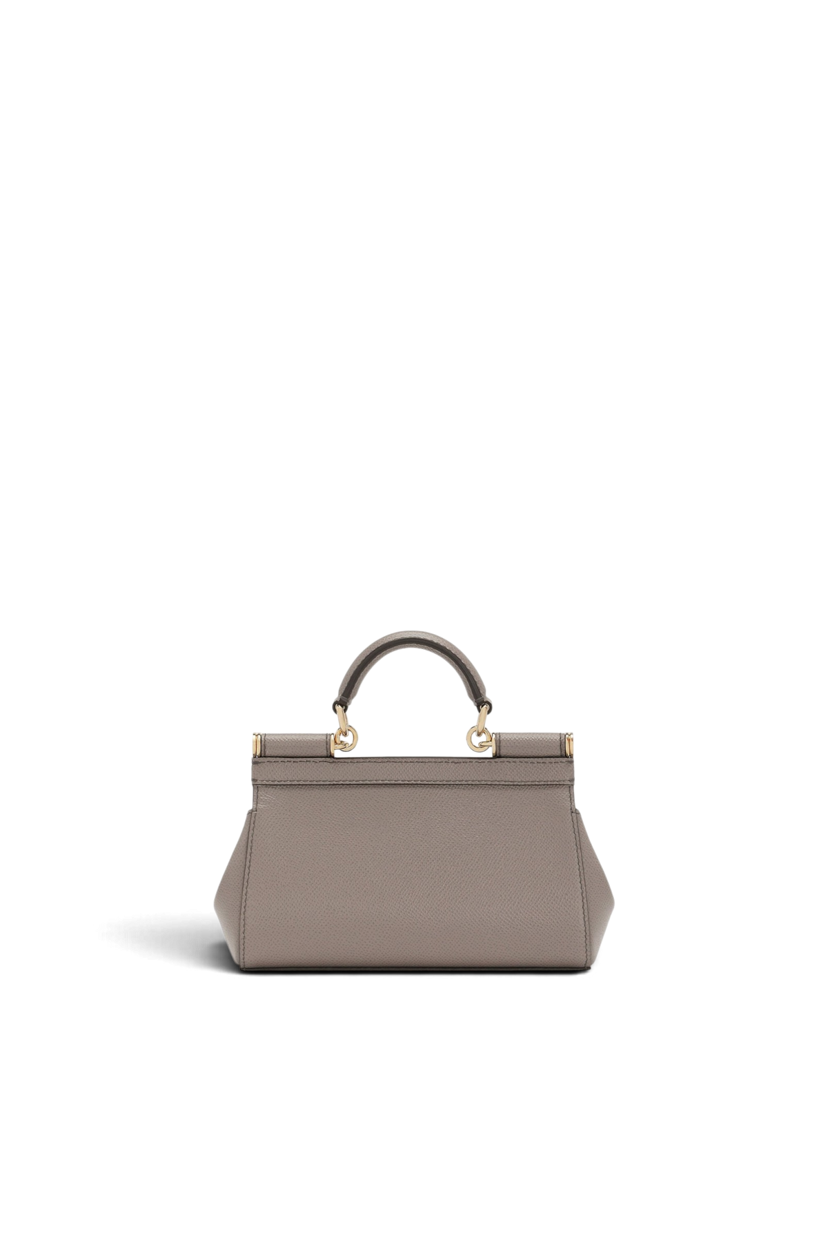 DOLCE & GABBANA Borsa a mano Sicily mini in pelle di vitello – Fango chiaro