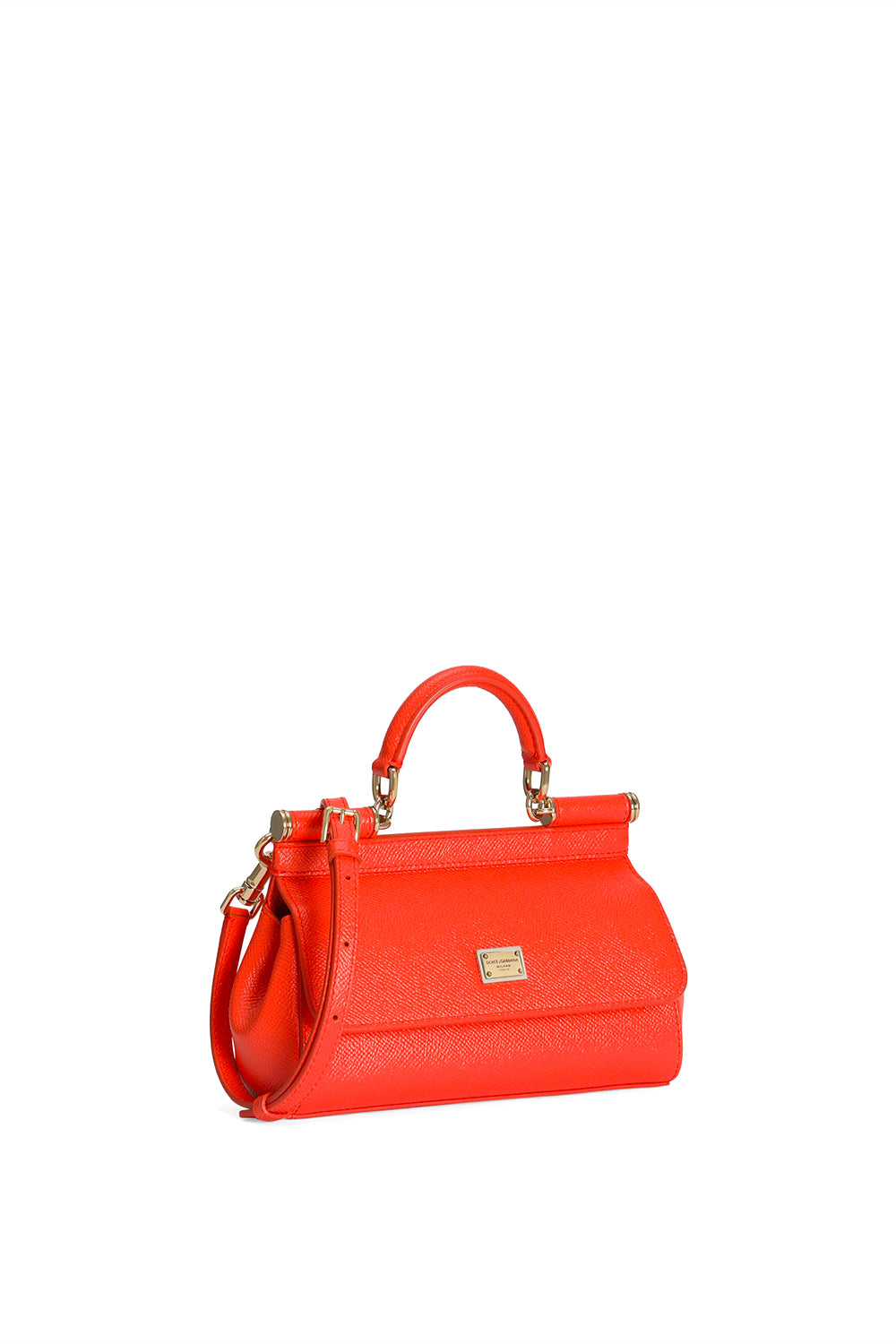 DOLCE & GABBANA Borsa a mano Sicily mini in pelle di vitello – ORANGE