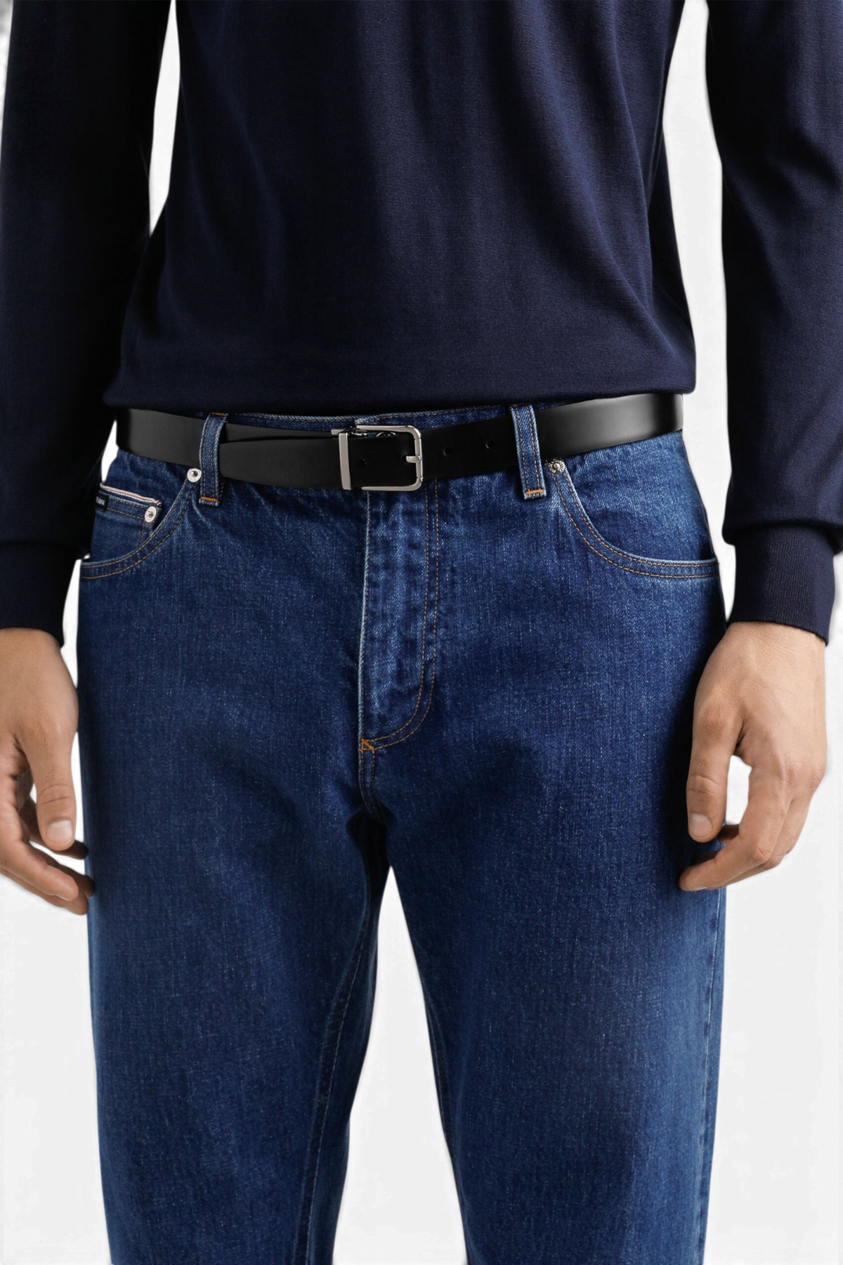 DOLCE & GABBANA Cintura in pelle di vitello spazzolata