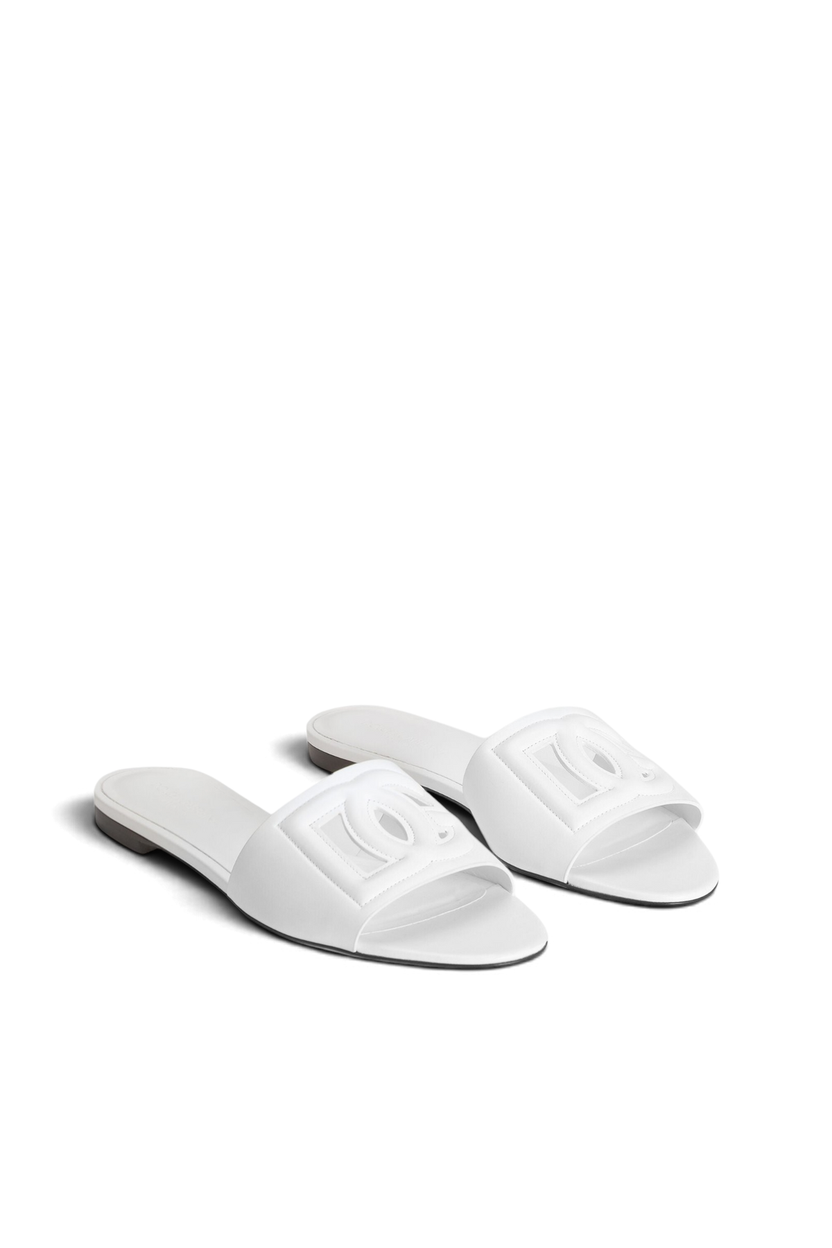DOLCE & GABBANA Slide in pelle di vitello – Bianco #Colore_CQ0436AY32980001