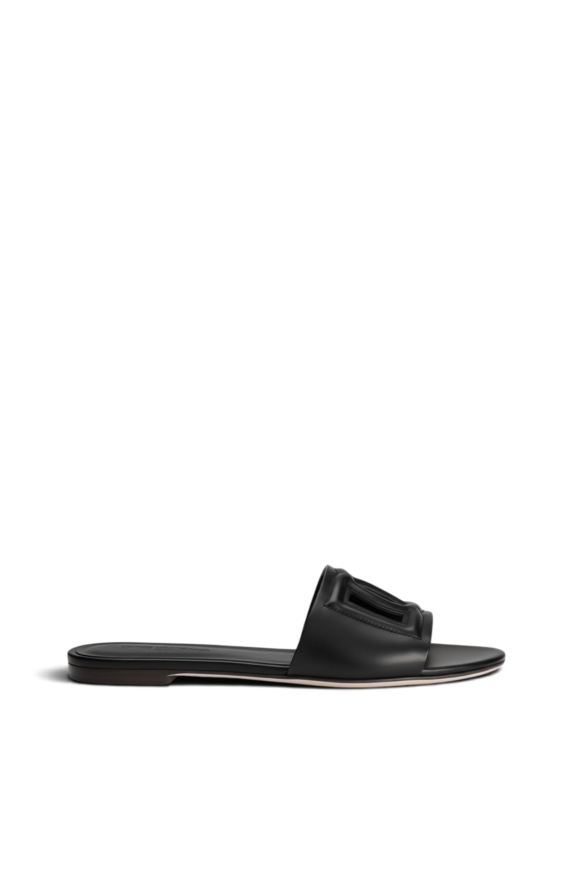 DOLCE & GABBANA Slide in pelle di vitello – Nero