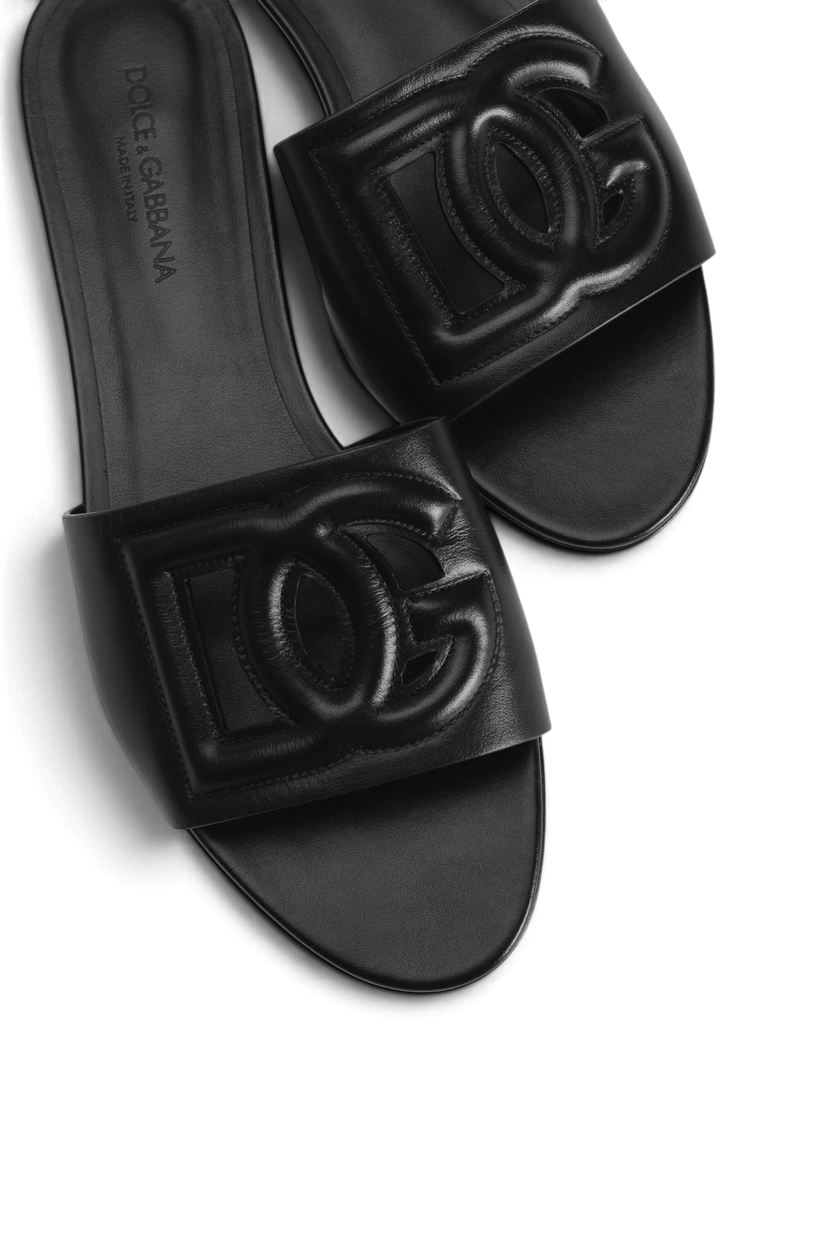 DOLCE & GABBANA Slide in pelle di vitello – Nero
