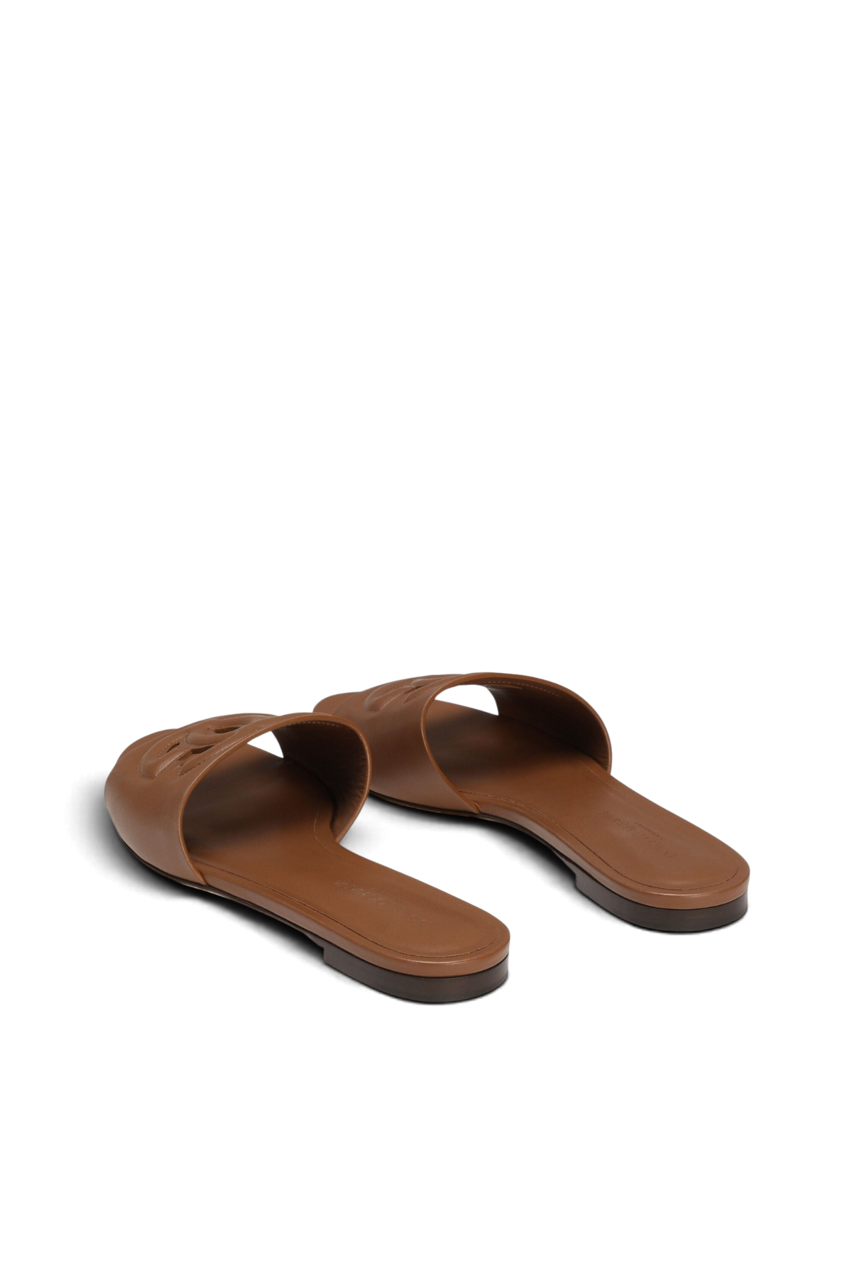 DOLCE & GABBANA Slide in pelle di vitello – Marrone chiaro