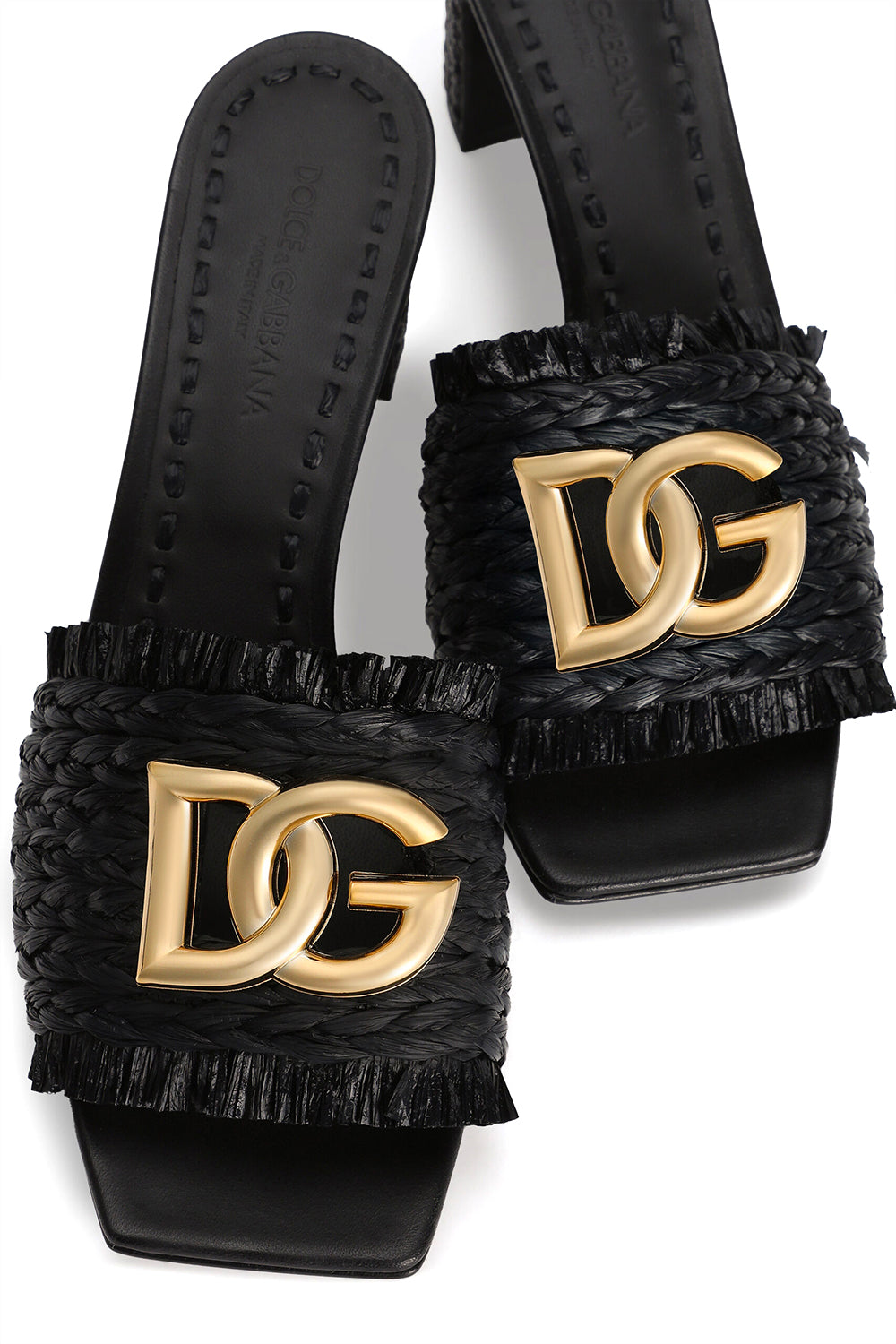 DOLCE & GABBANA Sandalo con Tacco e Logo DG Nero Donna