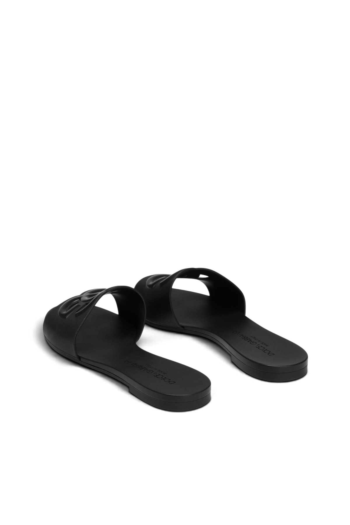 DOLCE & GABBANA Slide beachwear in gomma – Nero