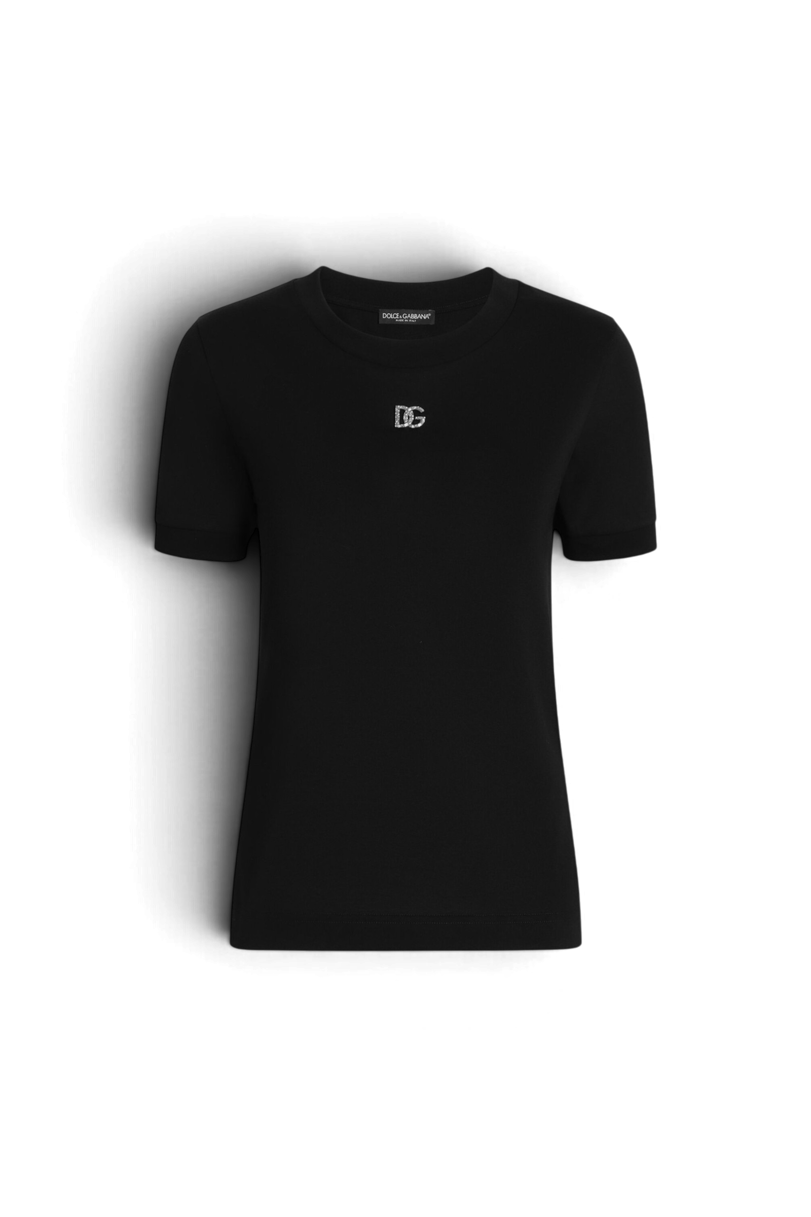 DOLCE & GABBANA T-shirt in cotone con logo DG Crystal