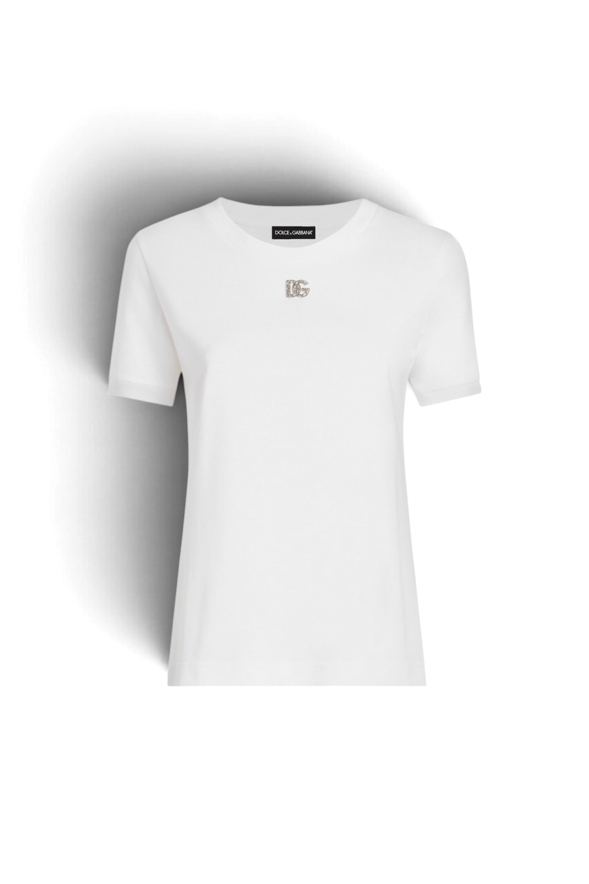 DOLCE & GABBANA T-shirt in cotone con logo DG Crystal