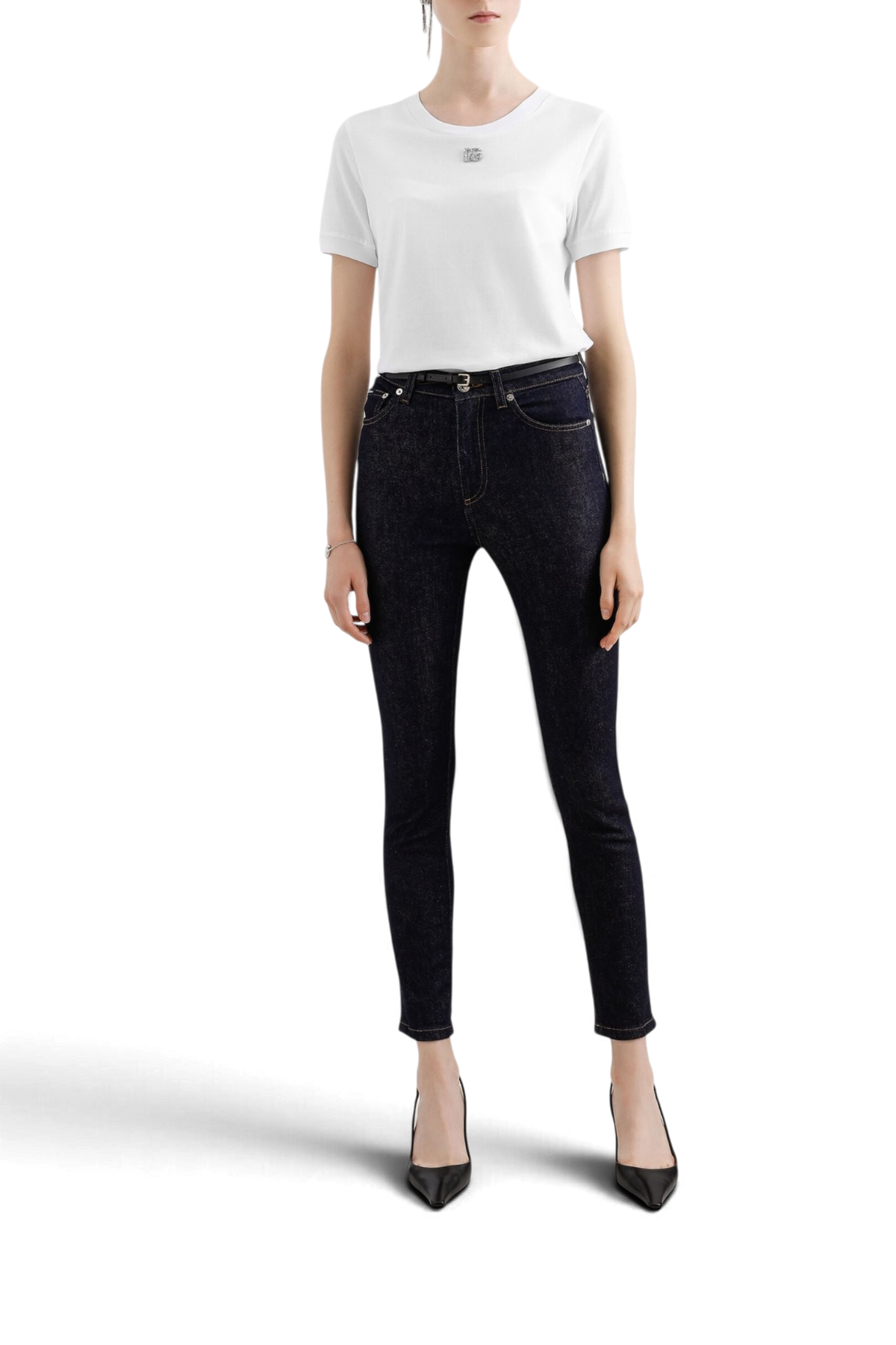DOLCE & GABBANA T-shirt in cotone con logo DG Crystal