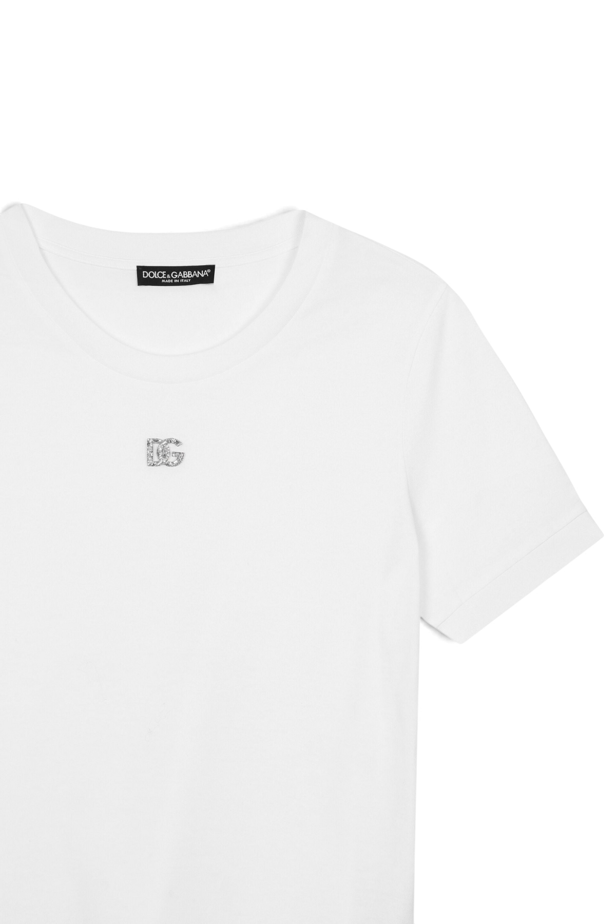 DOLCE & GABBANA T-shirt in cotone con logo DG Crystal