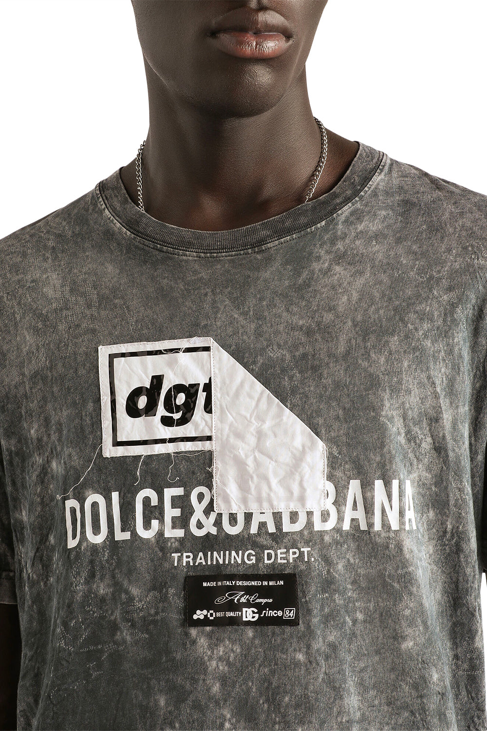 DOLCE & GABBANA 带印花的大理石纹效果纯棉T恤