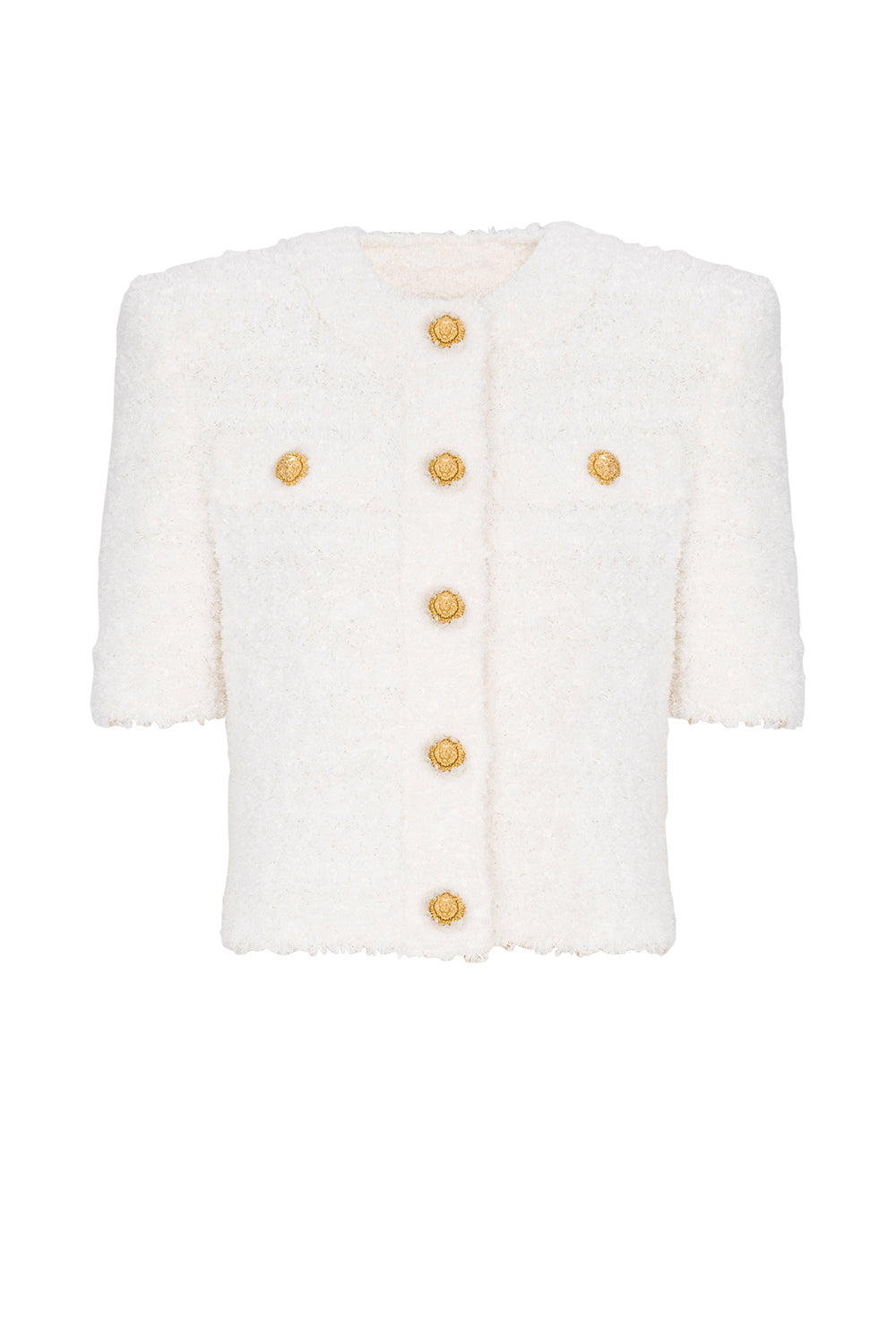 BALMAIN Cardigan in tweed plumetis