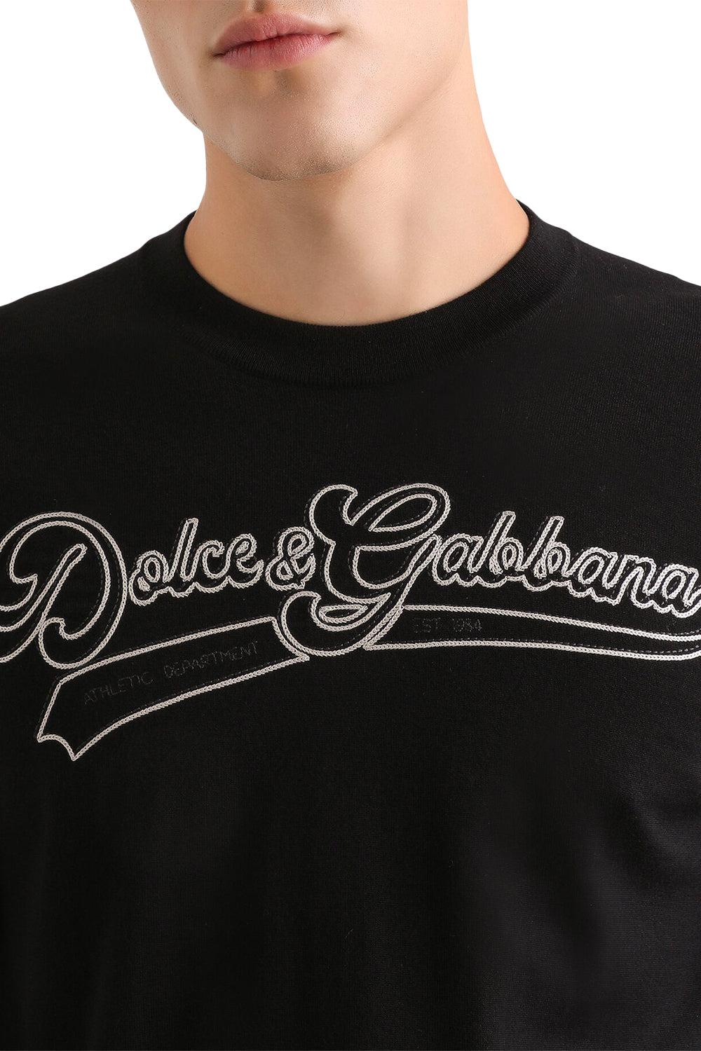 DOLCE & GABBANA Pullover in lana vergine con ricamo