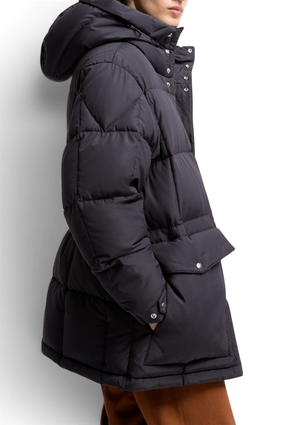 MONCLER Piumino lungo con cappuccio Sylmara