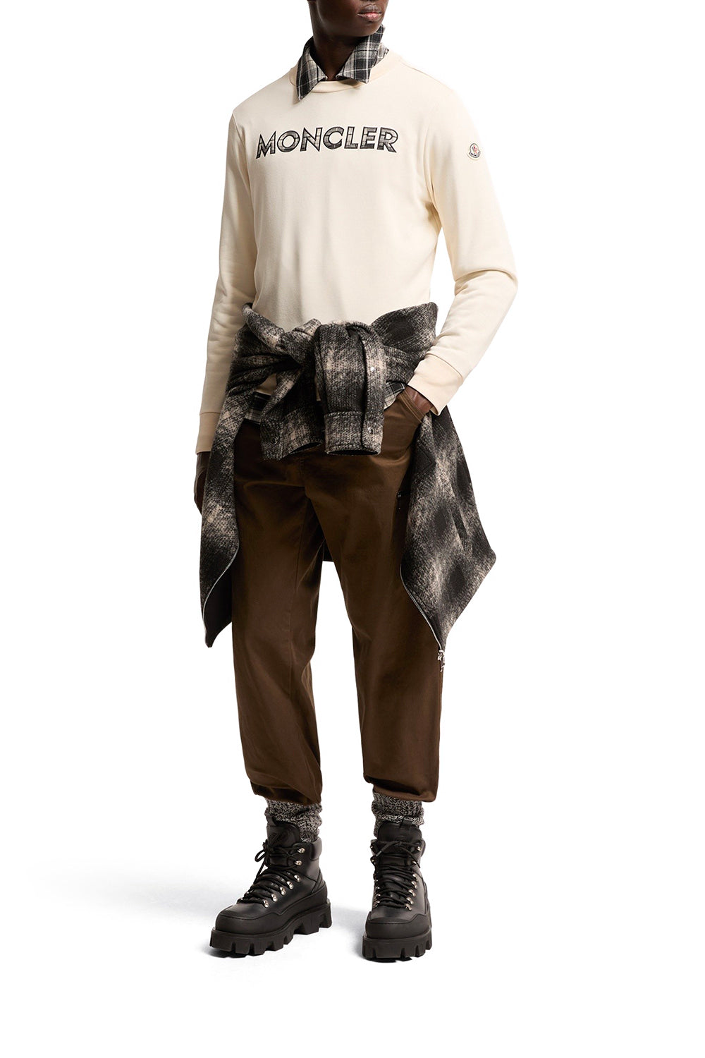MONCLER Felpa in misto cotone con logo