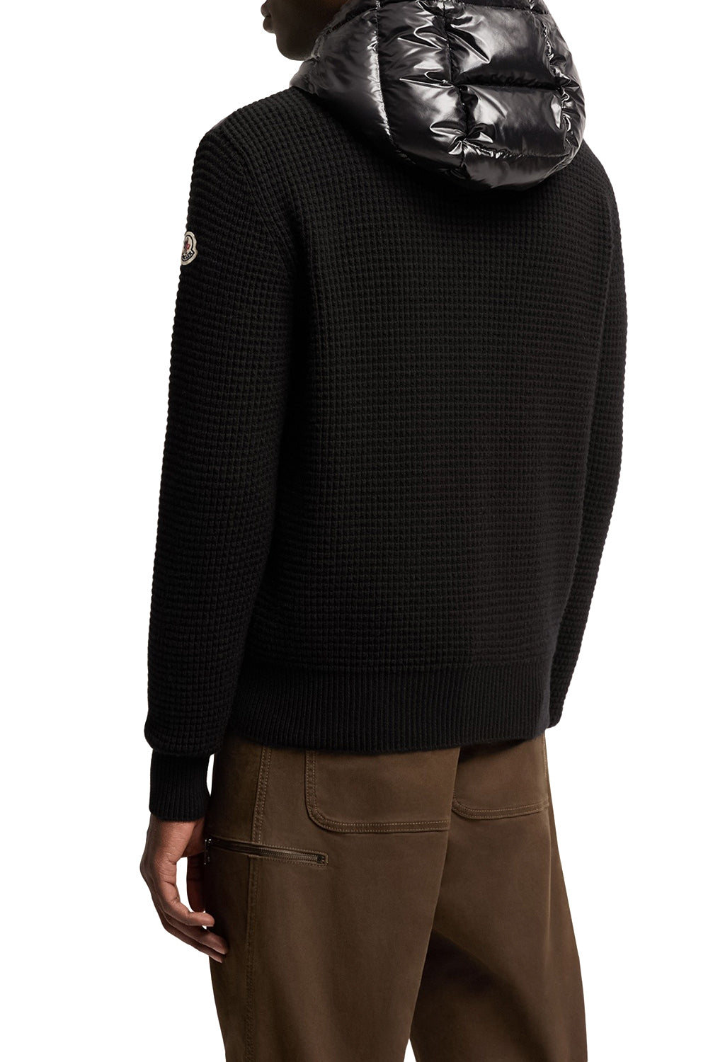 MONCLER Cardigan imbottito con zip in misto lana e cashmere