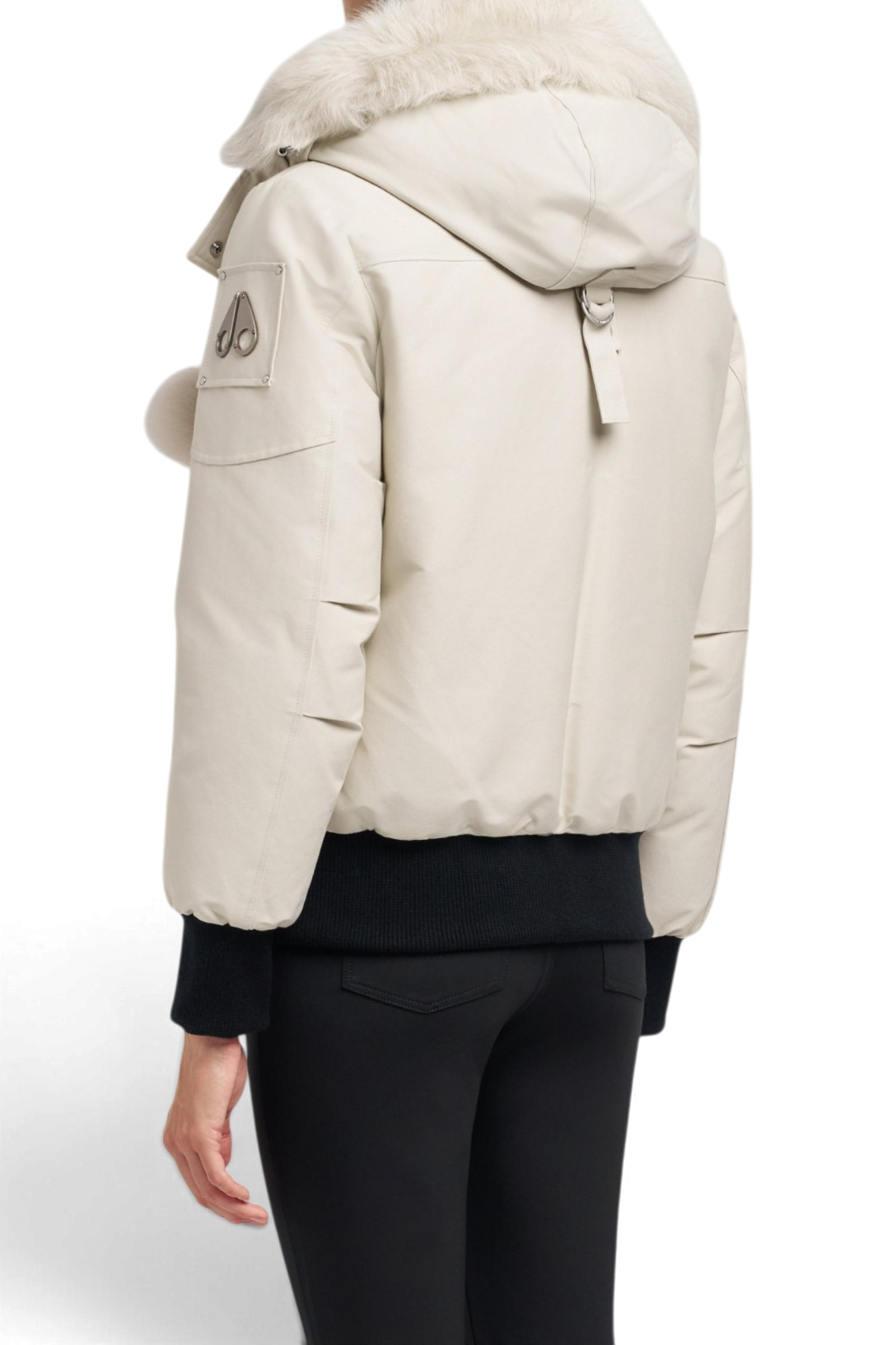 MOOSE KNUCKLES ORIGINAL DEBBIE SHEARLING TRIM BOMBER JACKET