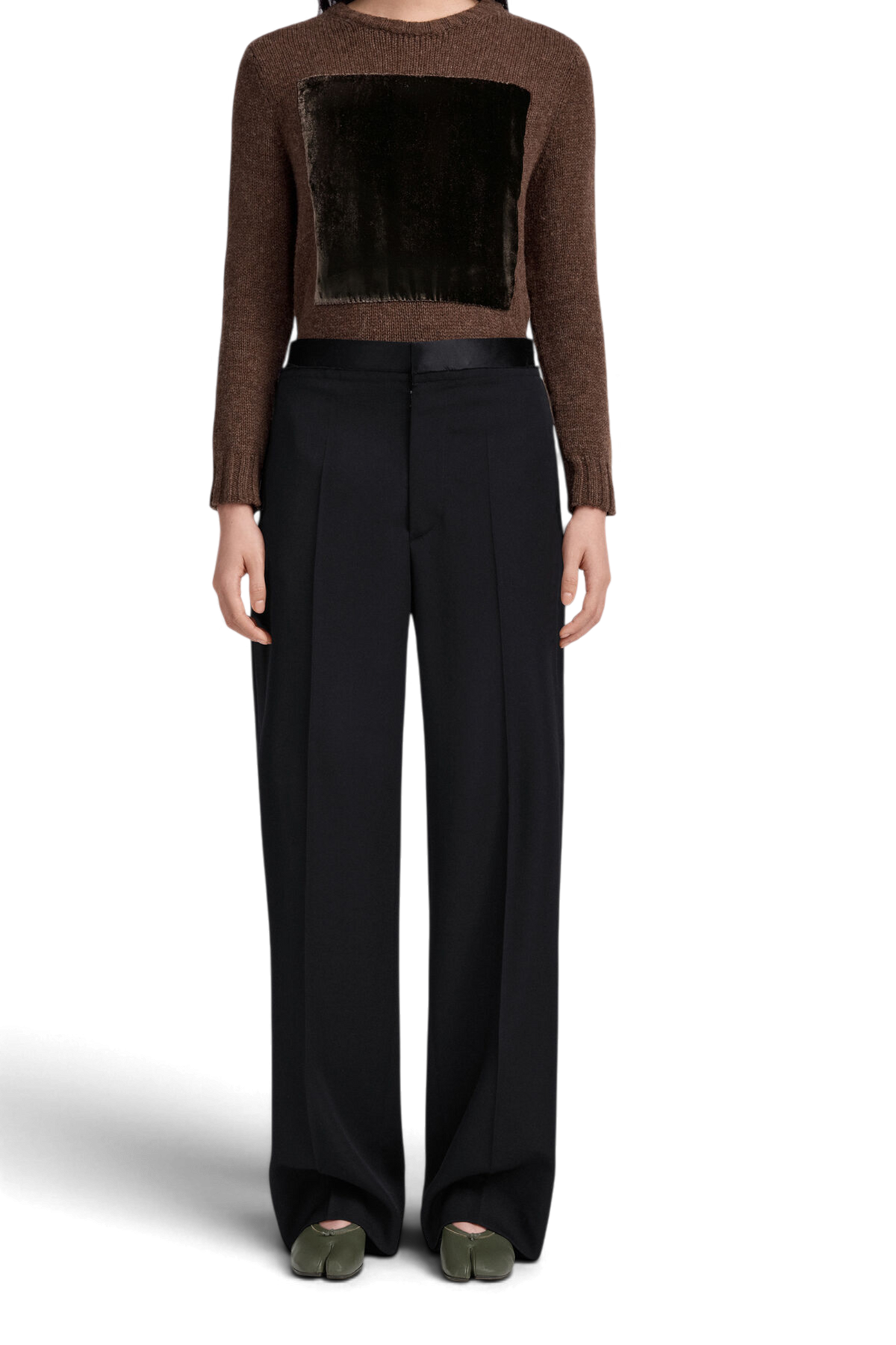 MAISON MARGIELA Pantaloni Da Smoking In Lana Vergine E Cintura In Raso