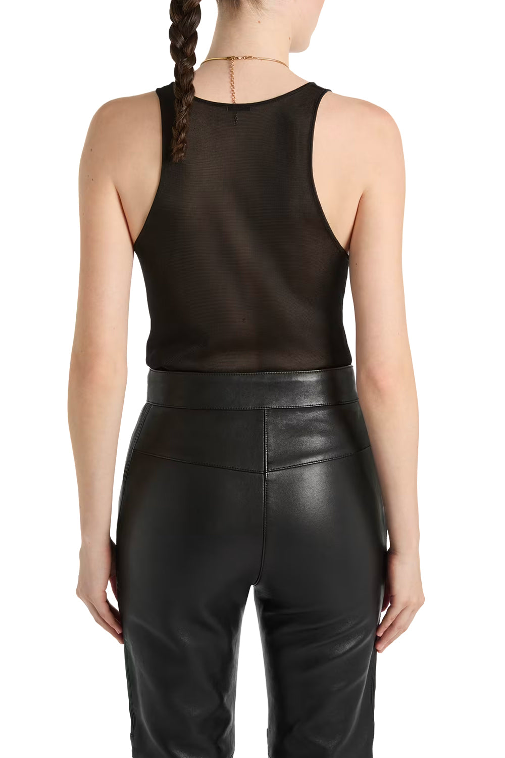 BALMAIN Canotta in maglia e pizzo