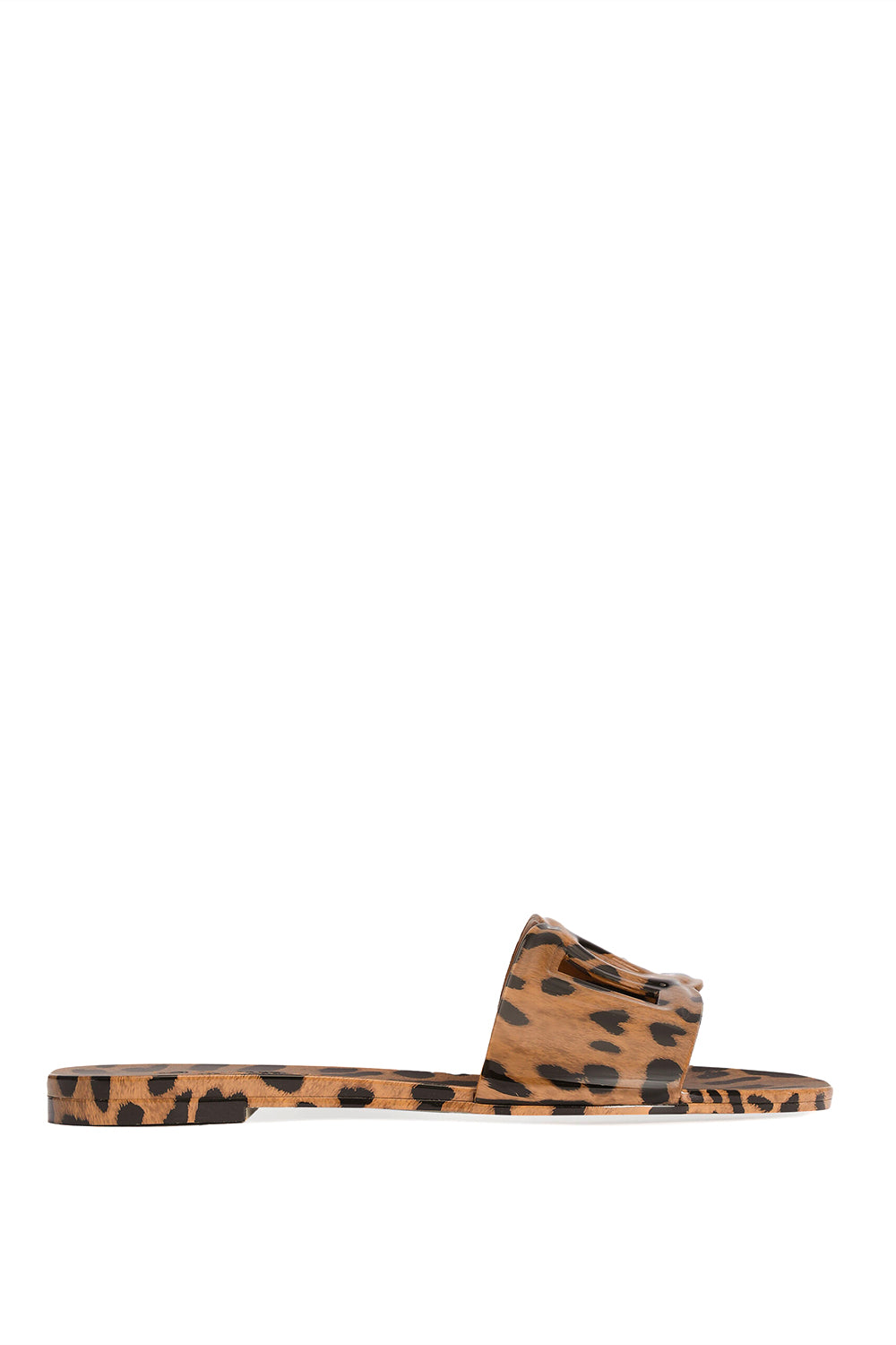 DOLCE & GABBANA Slide beachwear in gomma stampa leo