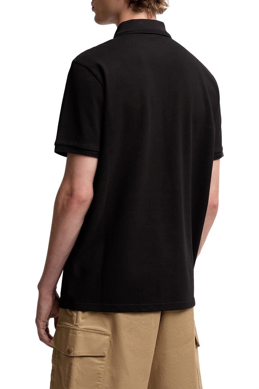 MONCLER Polo in cotone piquet con patch logato