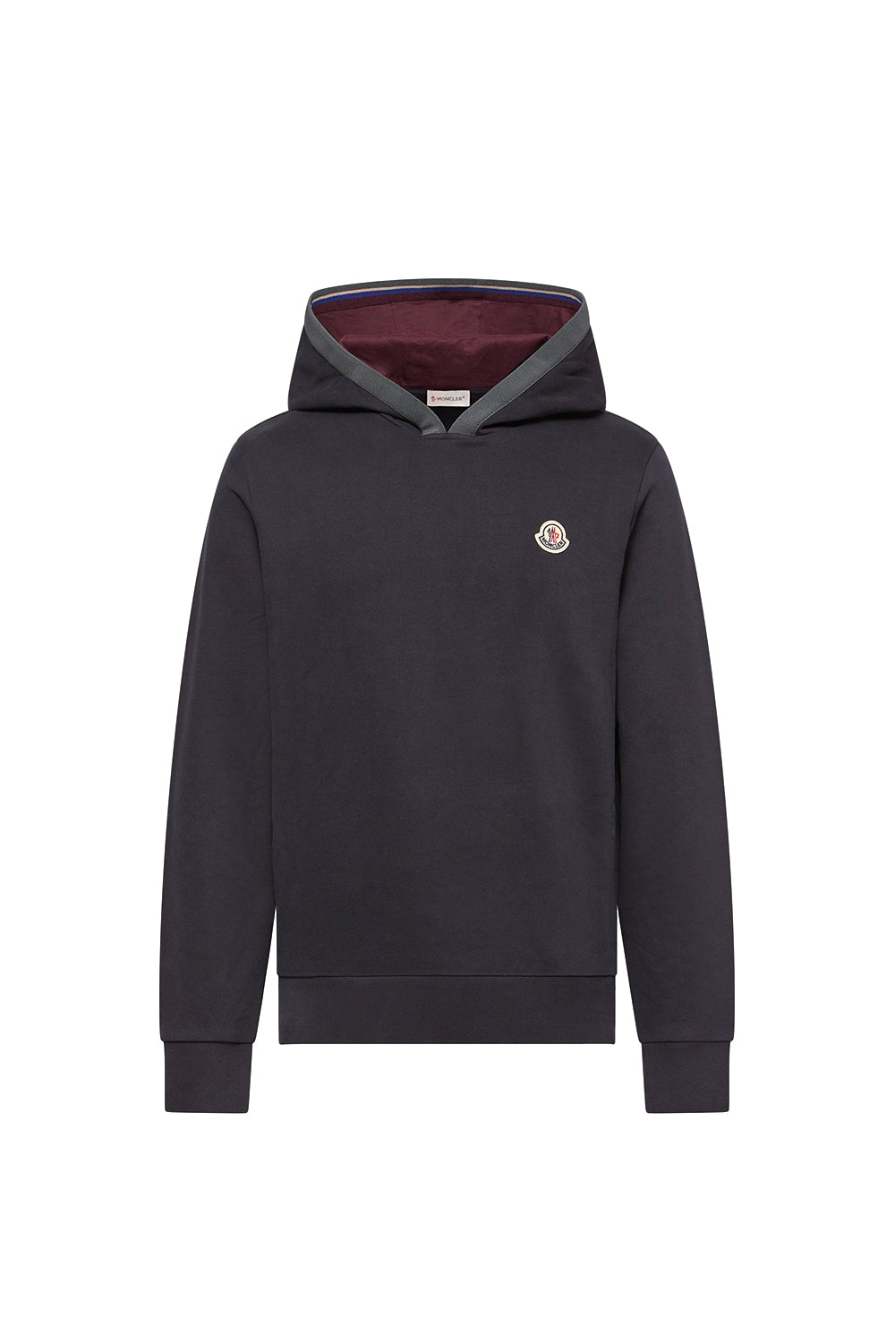 MONCLER Felpa con cappuccio e logo in cotone spazzolato