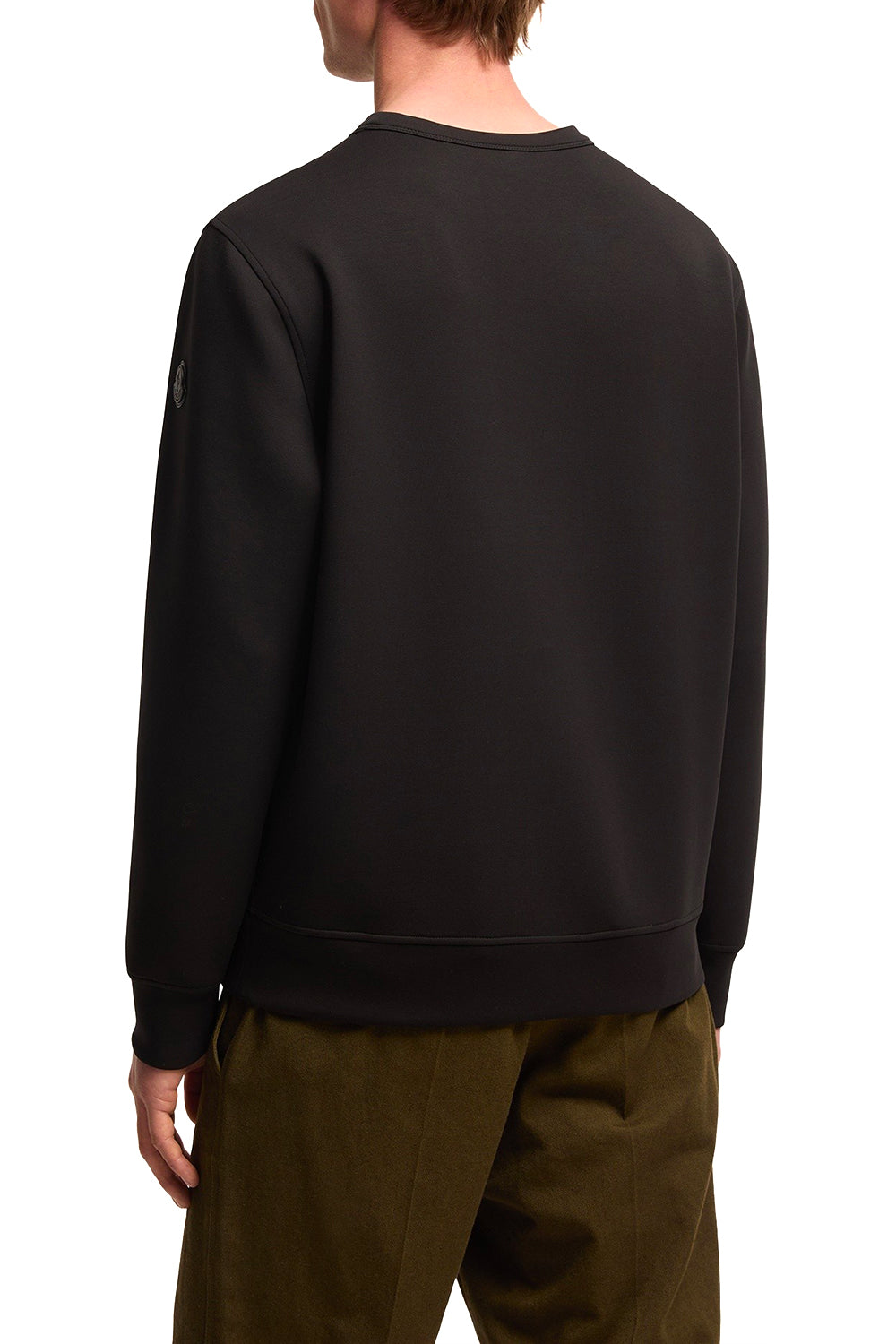 MONCLER Cotton-Blend Sweatshirt with Leather Logo Tag