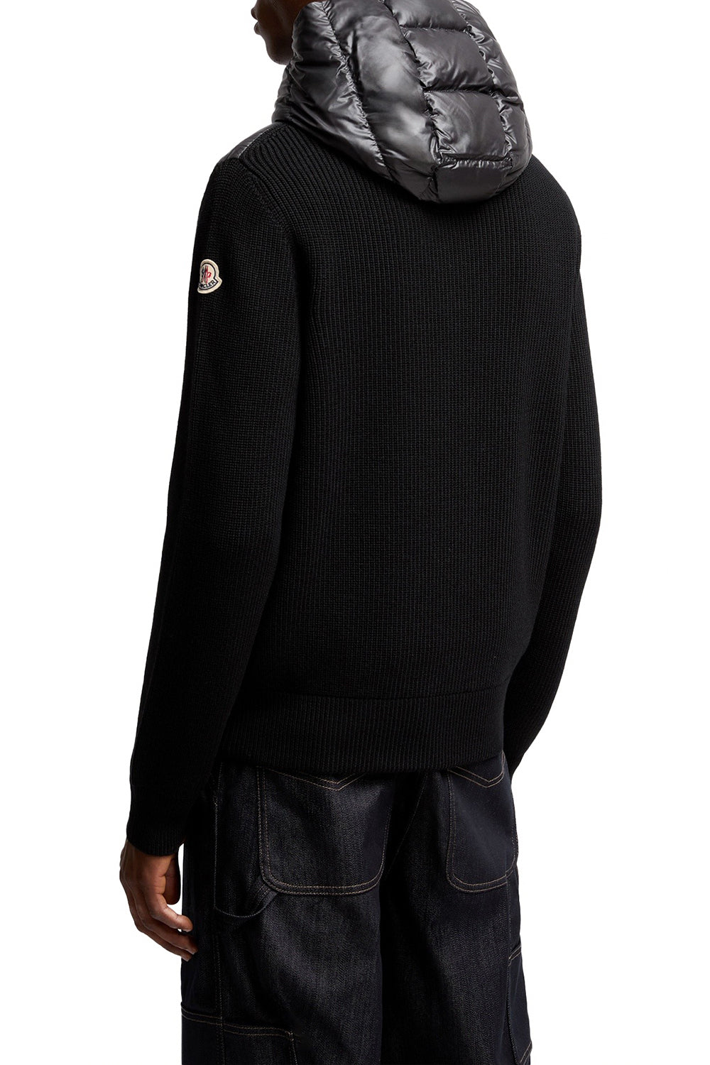 MONCLER Felpa imbottita in lana con cappuccio e zip