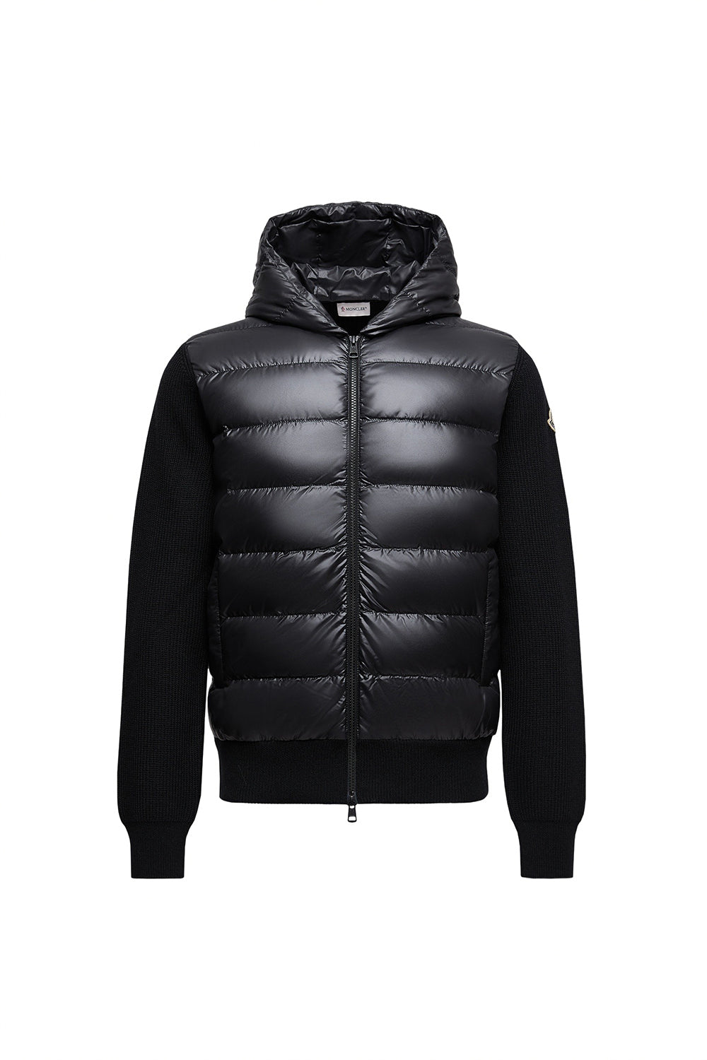 MONCLER Felpa imbottita in lana con cappuccio e zip