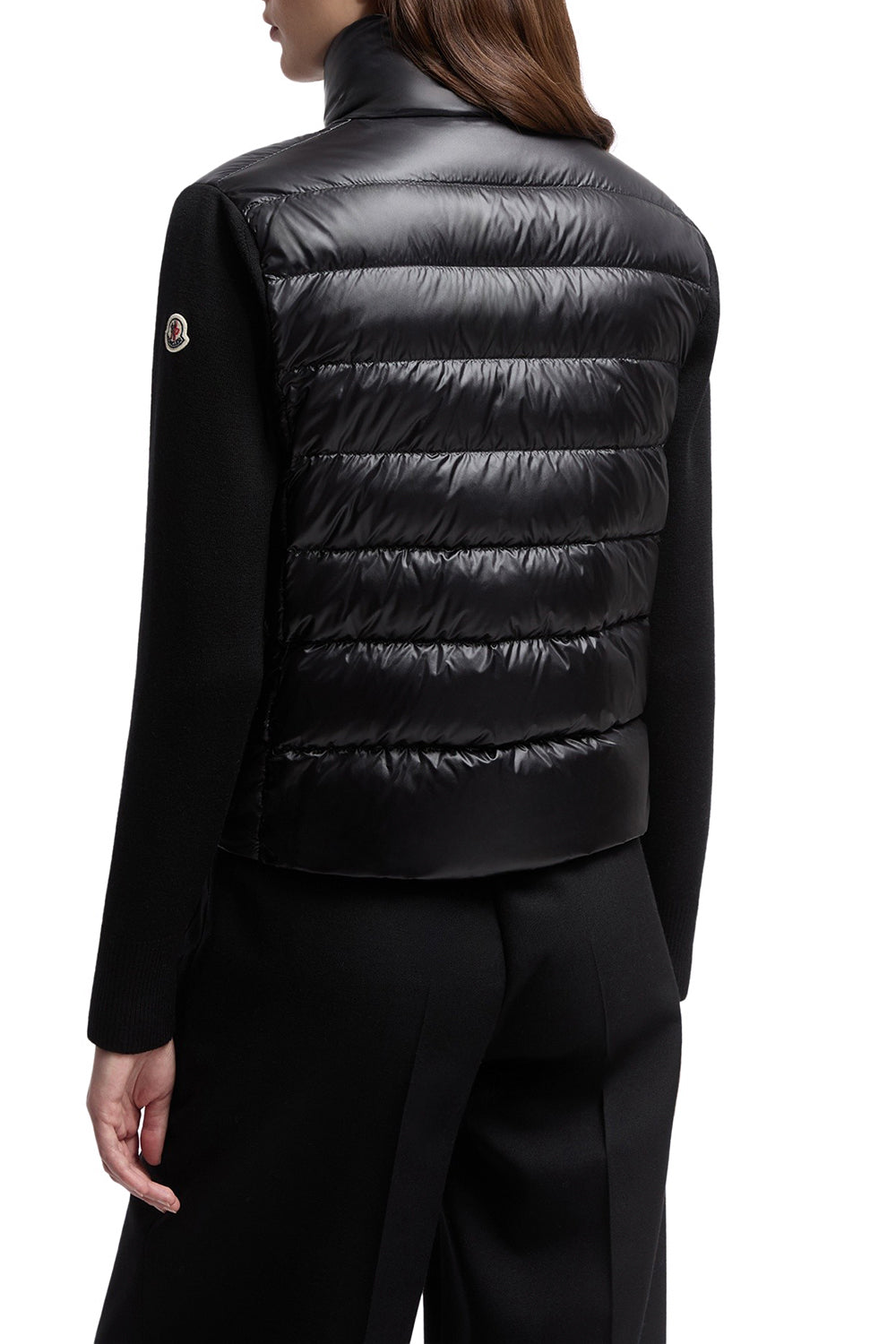 MONCLER Cardigan imbottito in lana con zip