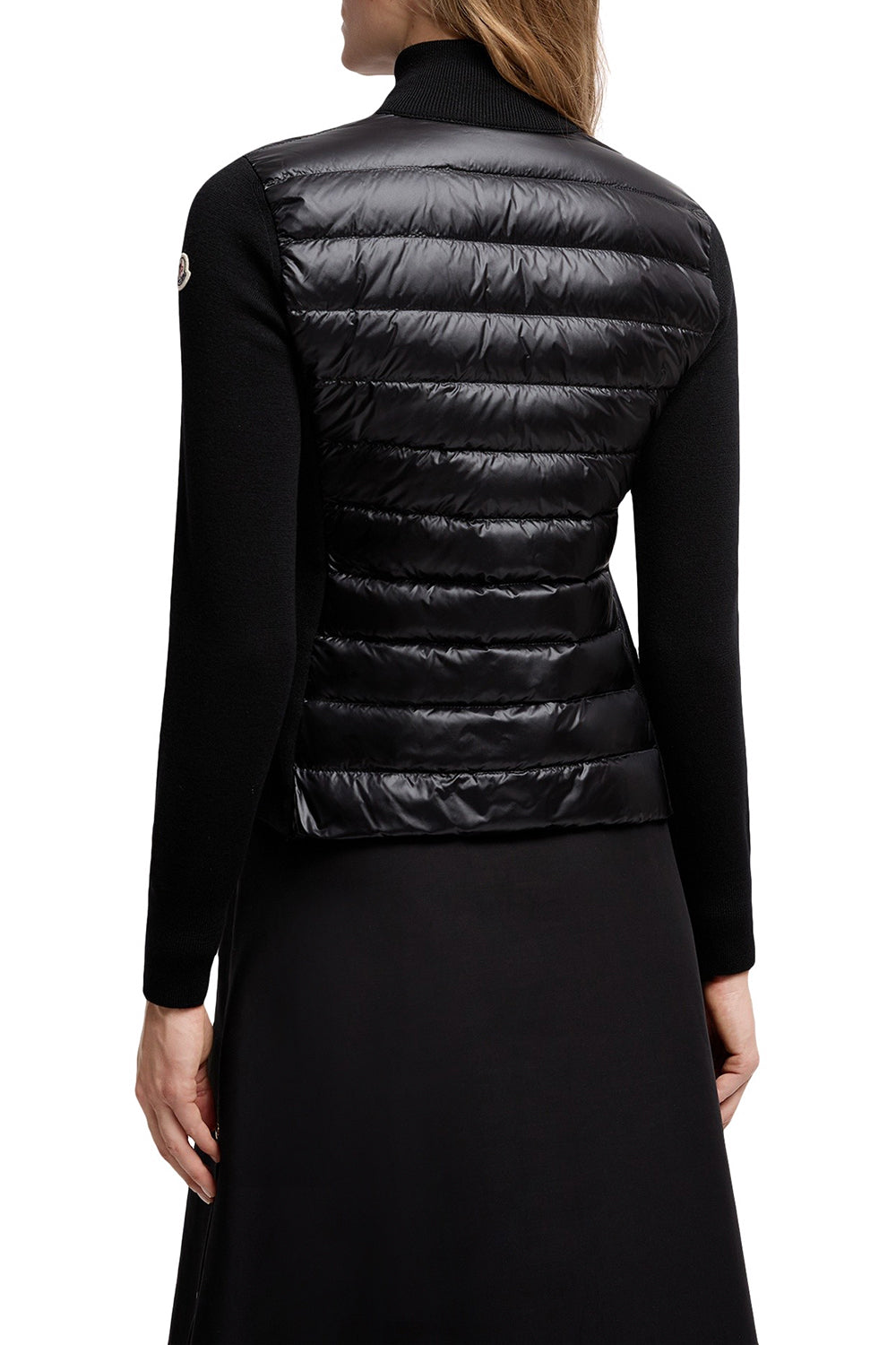 MONCLER Cardigan imbottito in lana con zip