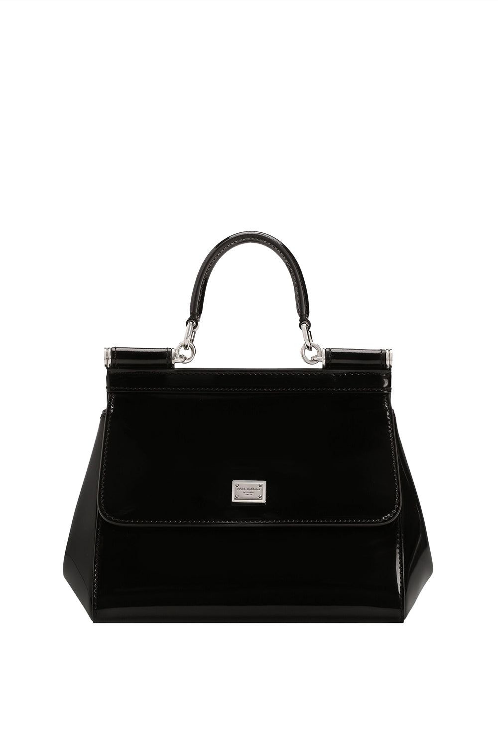 DOLCE & GABBANA Borsa a mano Sicily piccola in pelle di vitello lucida