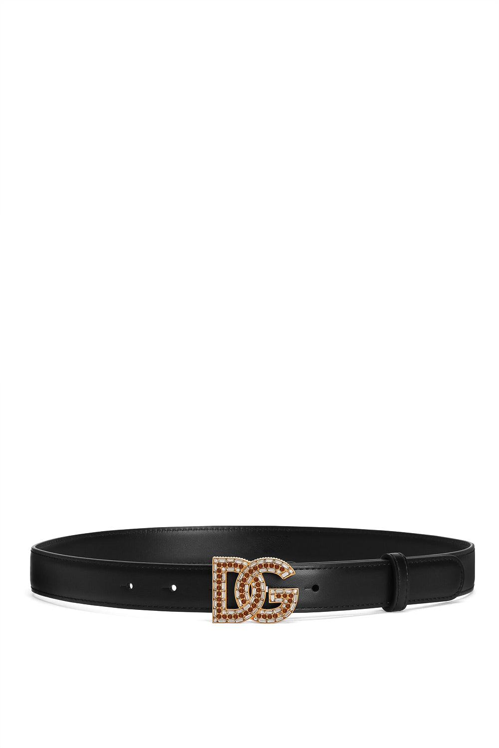 DOLCE & GABBANA Cintura in pelle di vitello con logo DG